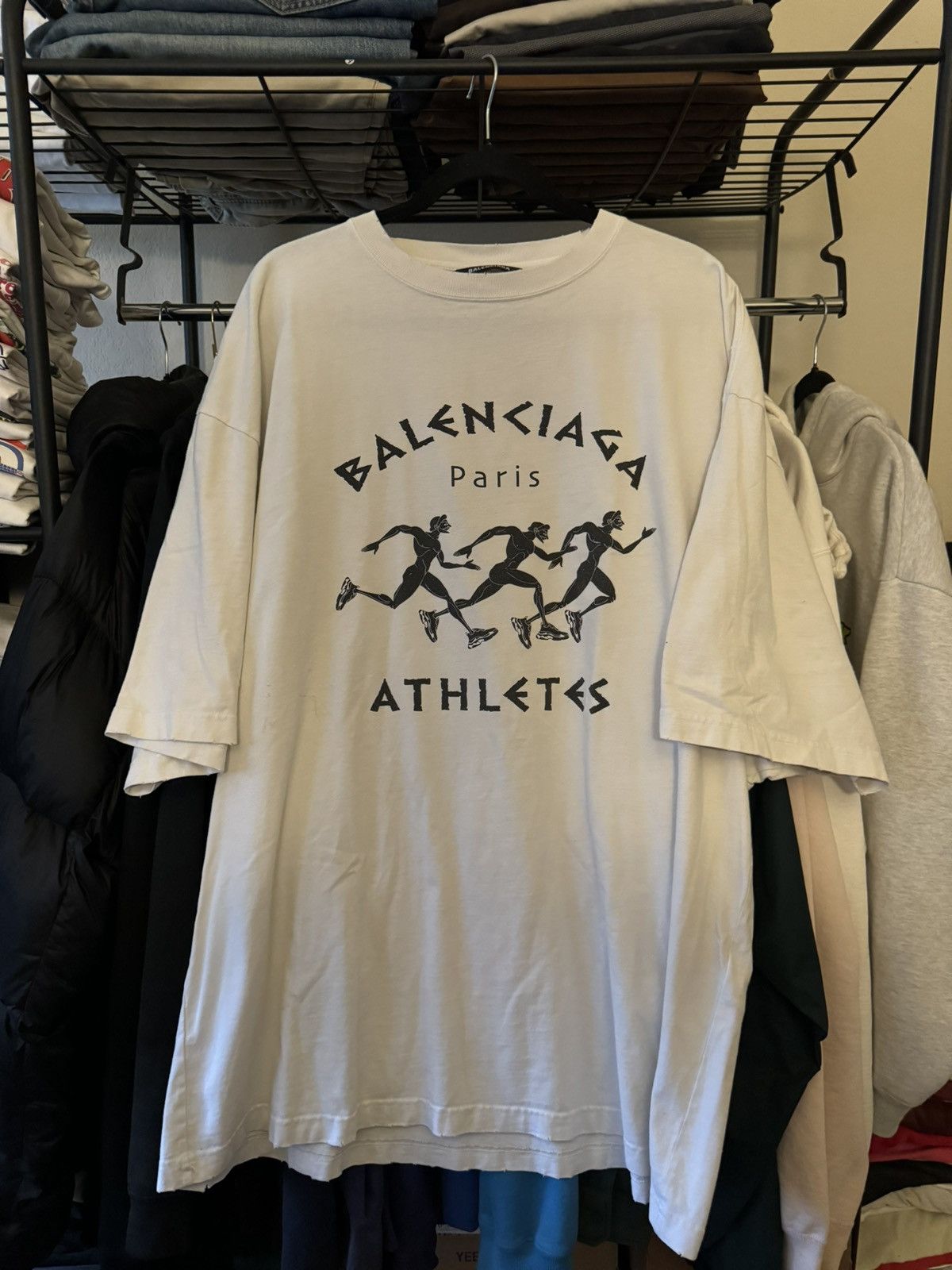 トップス BALENCIAGA athletes Buy Balenciaga Athletes Crewneck 'Black/White' - 646992