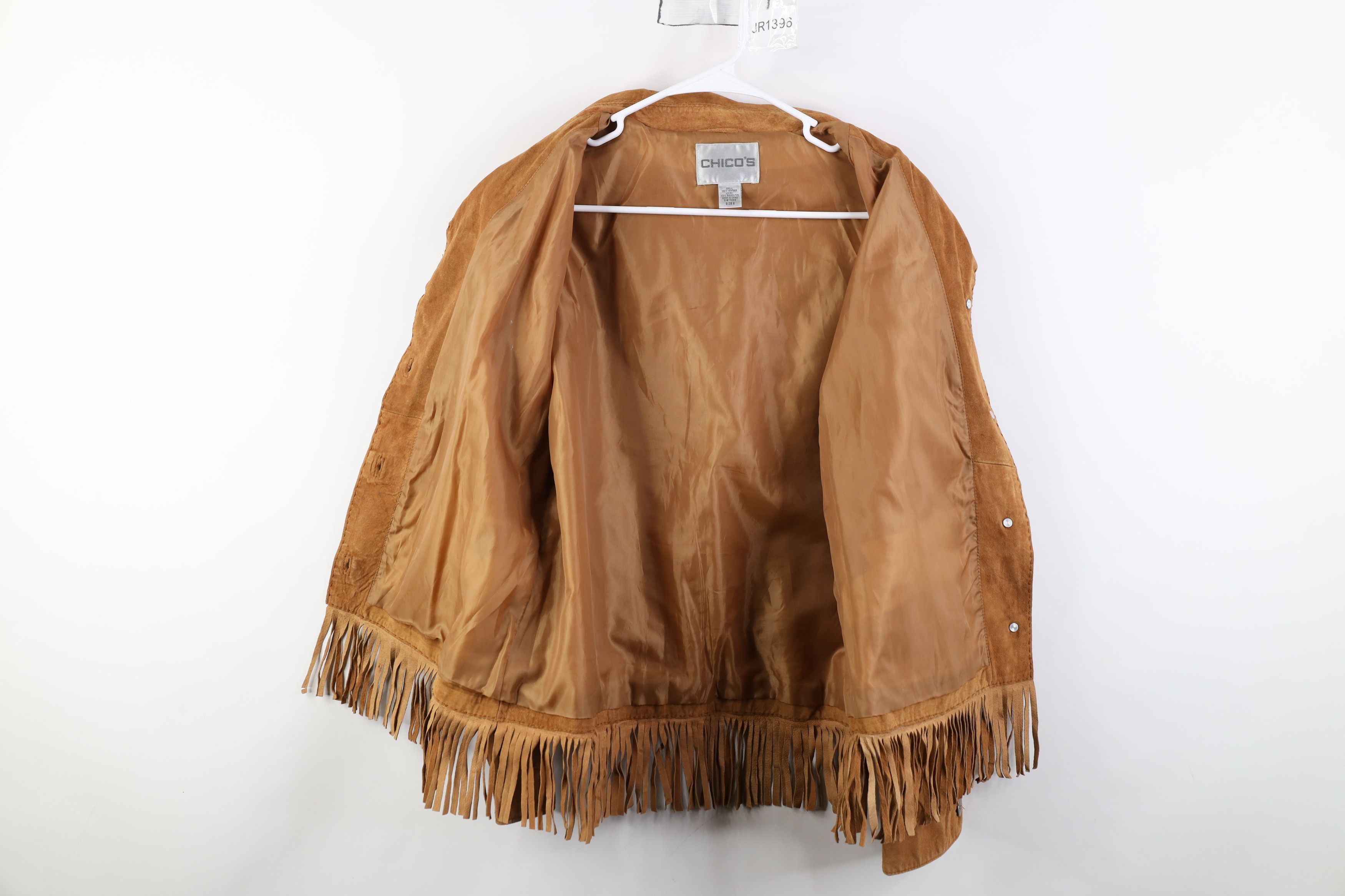 Chicos Vintage 90s Chicos Western Suede Leather Fringed Jacket Size XS / US 0-2 / IT 36-38 - 10 Thumbnail