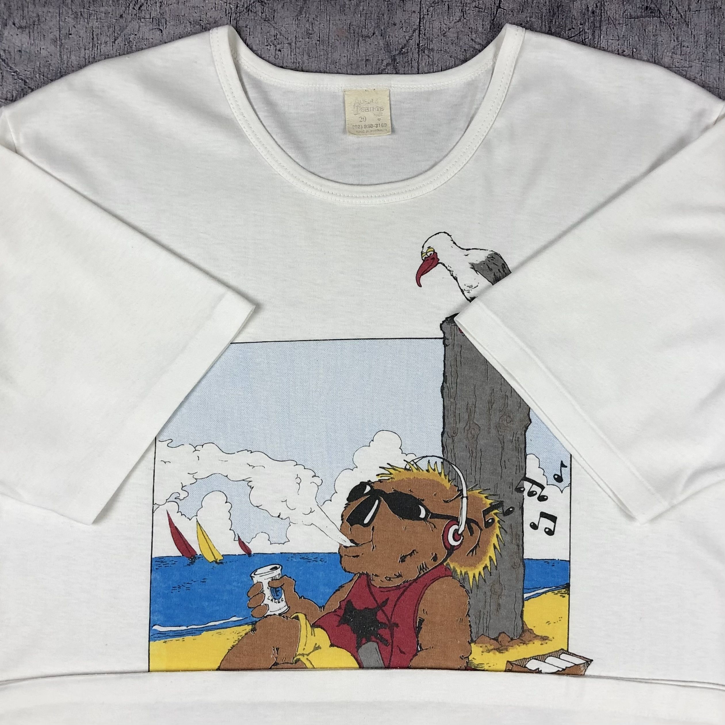 Vintage 90s Bear Smoke Weed 420 Foster Beer Dope Vintage Tee Size US M / EU 48-50 / 2 - 3 Thumbnail