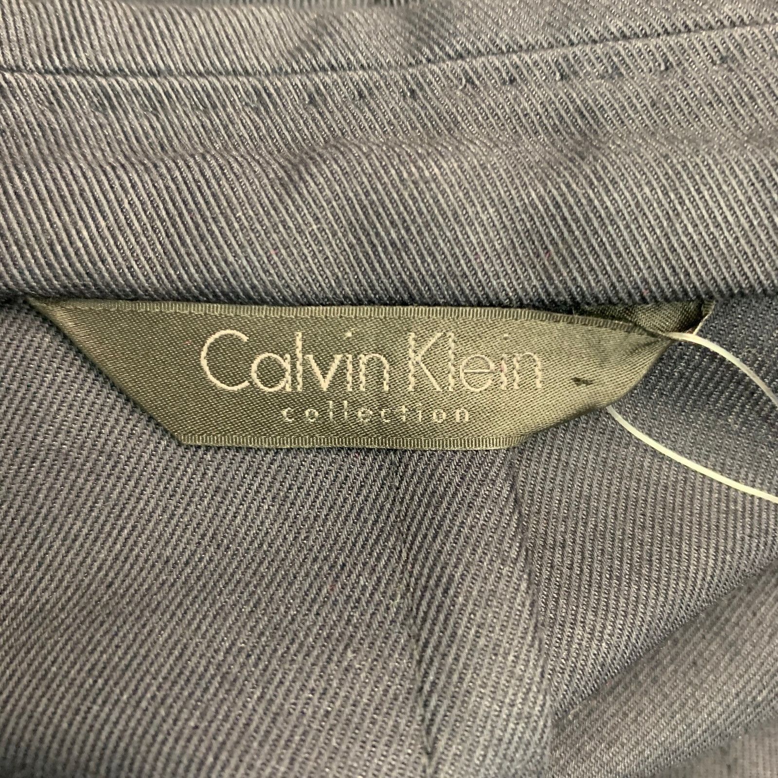 Calvin Klein CALVIN KLEIN COLLECTION Size 40 Navy Cotton Blend Coat Size US L / EU 52-54 / 3 - 4 Thumbnail