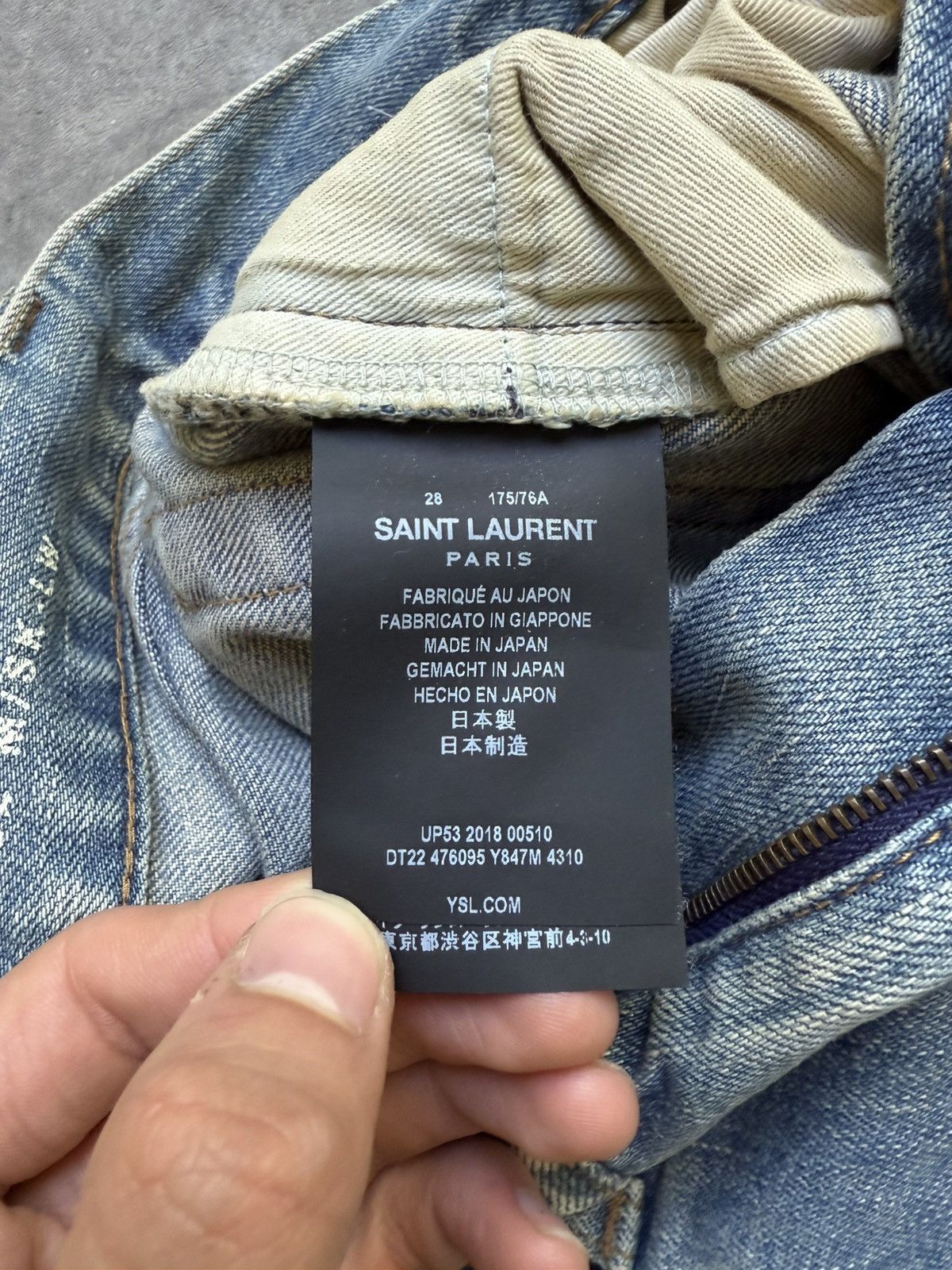 Saint Laurent Paris SS19 Saint Laurent blue distressed crash denim jeans Size US 28 / EU 44 - 14 Thumbnail