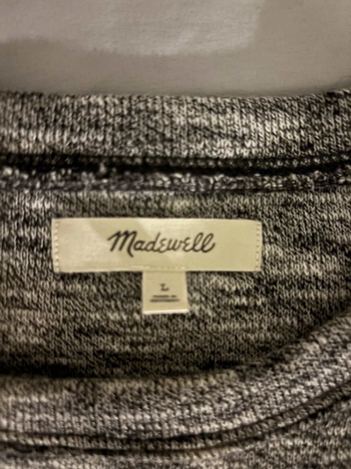 Madewell Madewell Grey and Black Crop Top Sweater Size L / US 10 / IT 46 - 2 Thumbnail