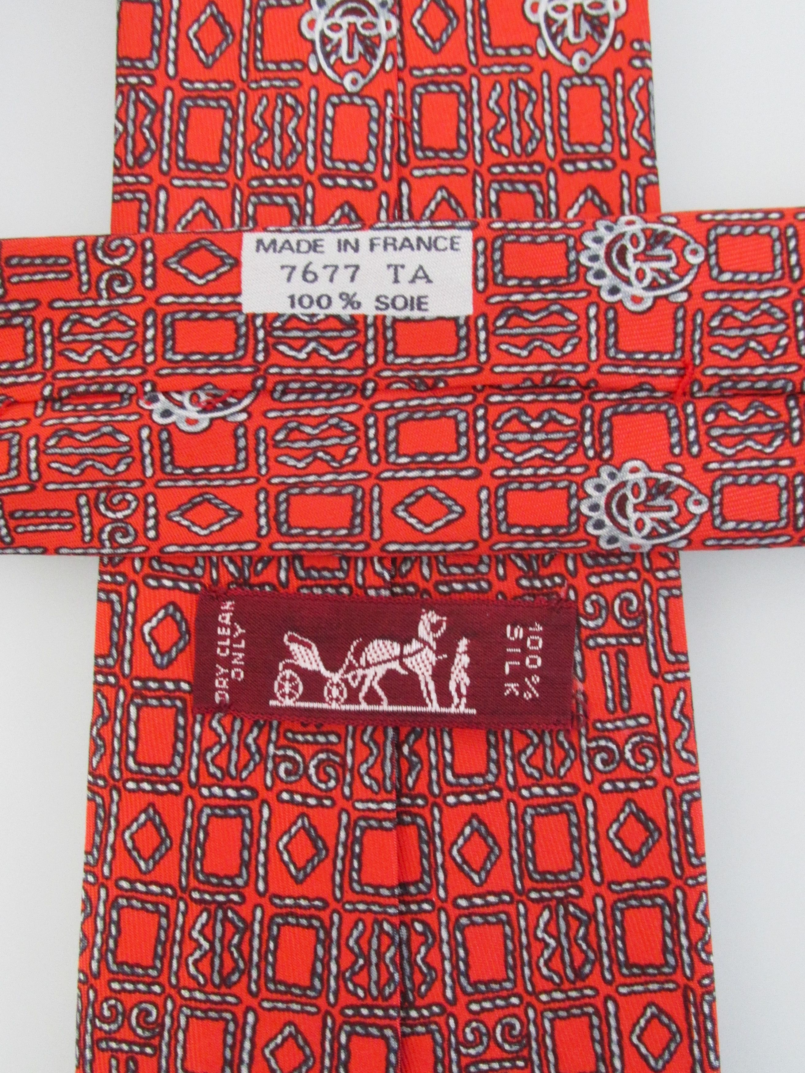Hermes Hermes Vintage Men's Silk Tie Size ONE SIZE - 5 Thumbnail