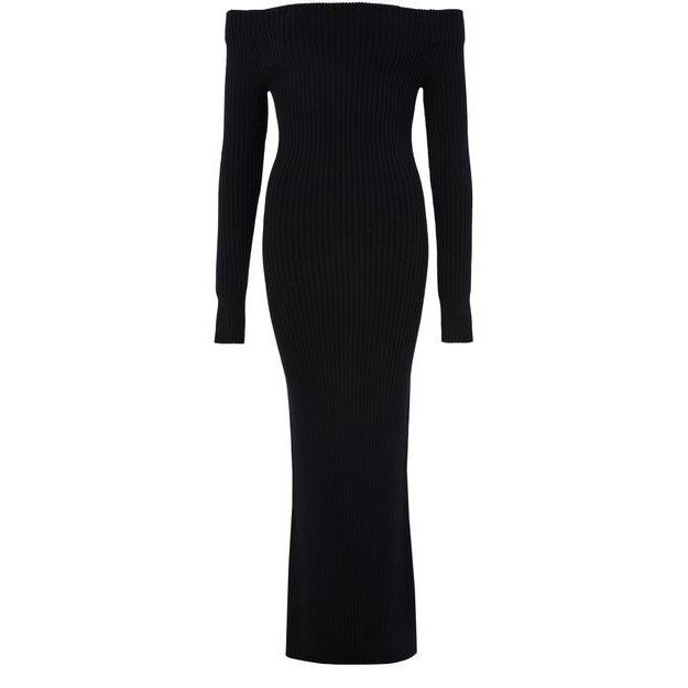 Max Mara MAX MARA Arnes Knit Maxi Black Wool Dress New & Authentic (W Size S / US 4 / IT 40 - 1 Thumbnail