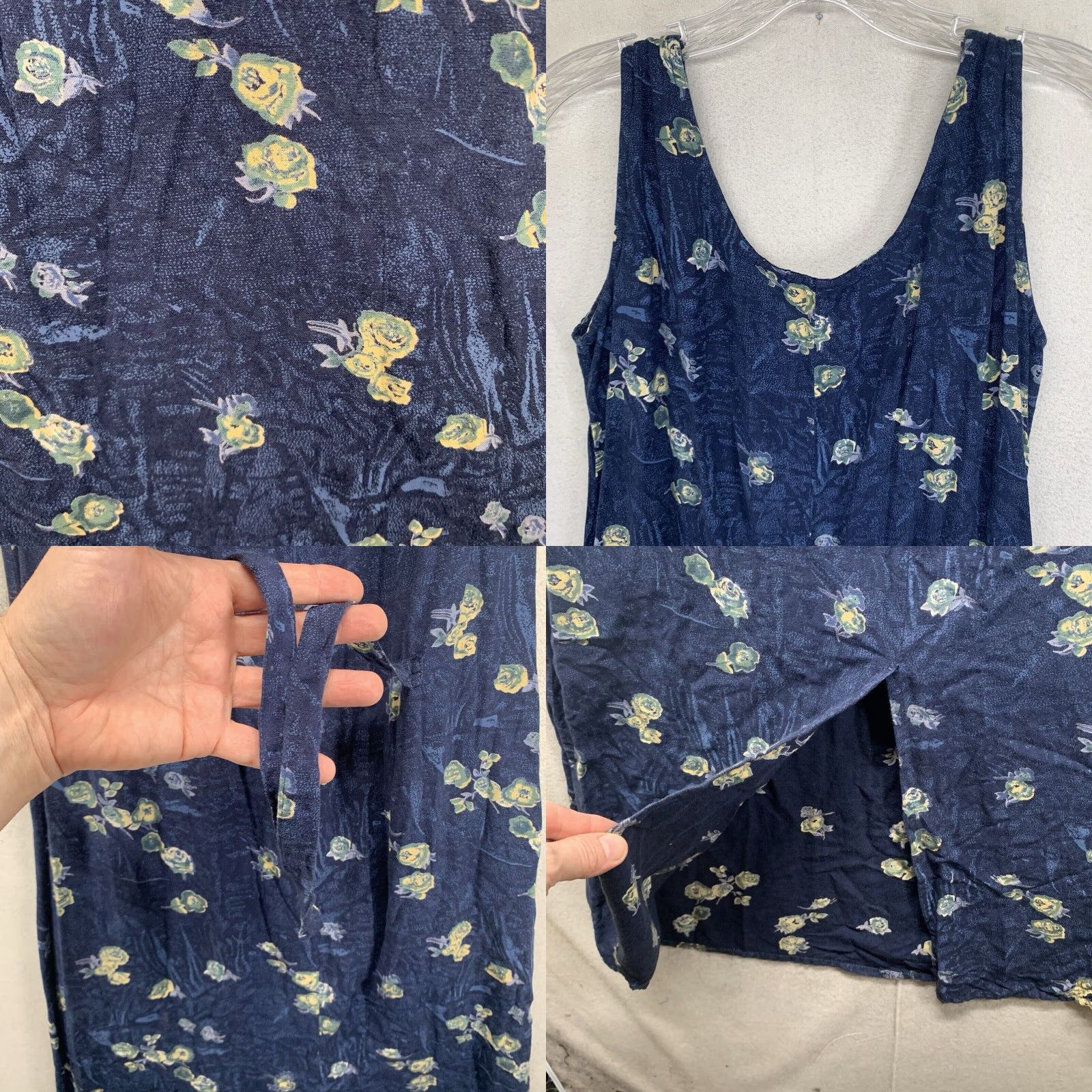 Vintage VINTAGE MPH Floral Midi Dress Women’s Small Light Navy Blue Sleeveless Strappy Beach Bohemian 80s 90s Size S / US 4 / IT 40 - 8 Thumbnail