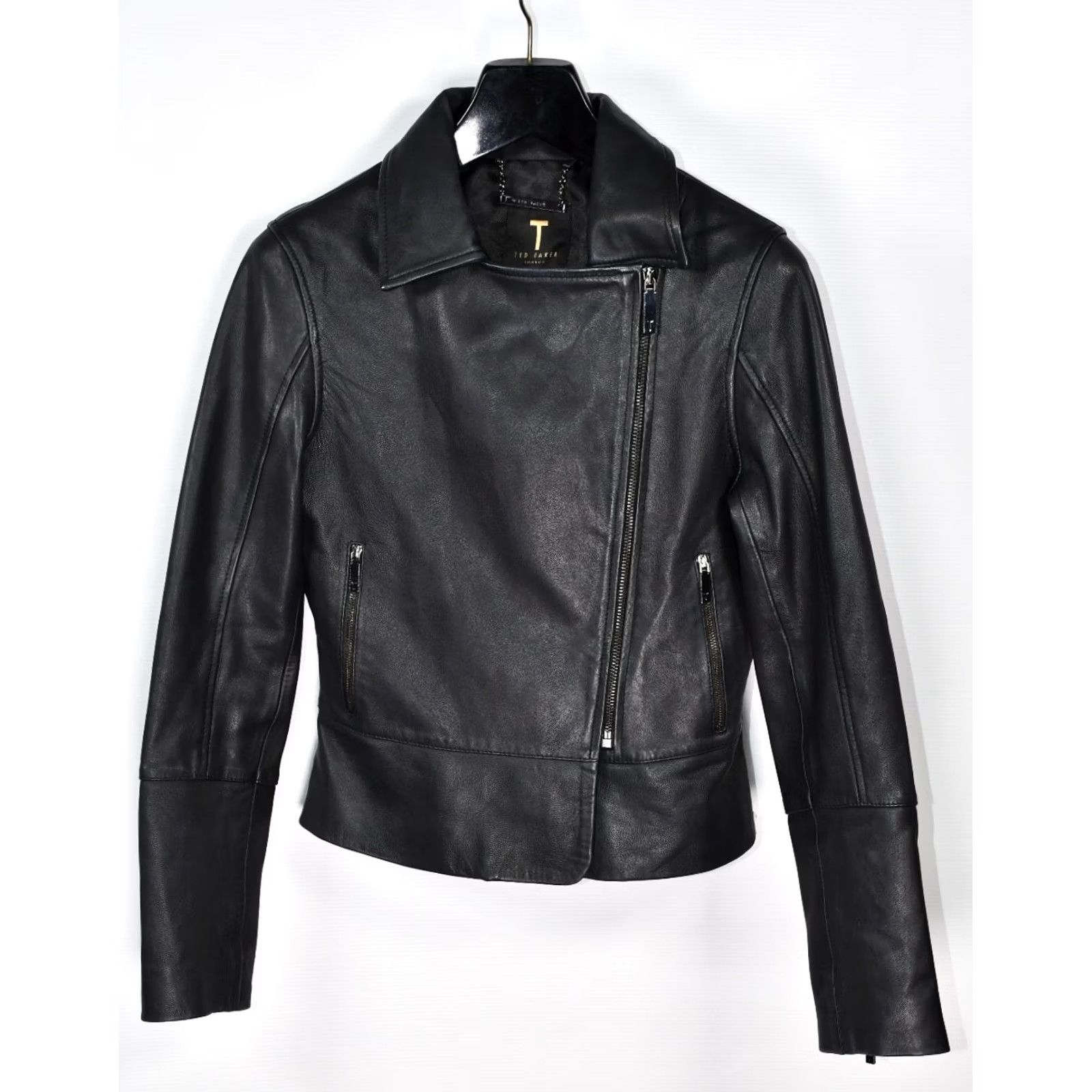 Ted Baker Ted Baker Lizia Minimal Leather Biker Jacket Women's size 4 Black Ted Baker Lizia Minimal Biker Jacket Women Regular XS-XXL Size S / US 4 / IT 40 - 5 Thumbnail