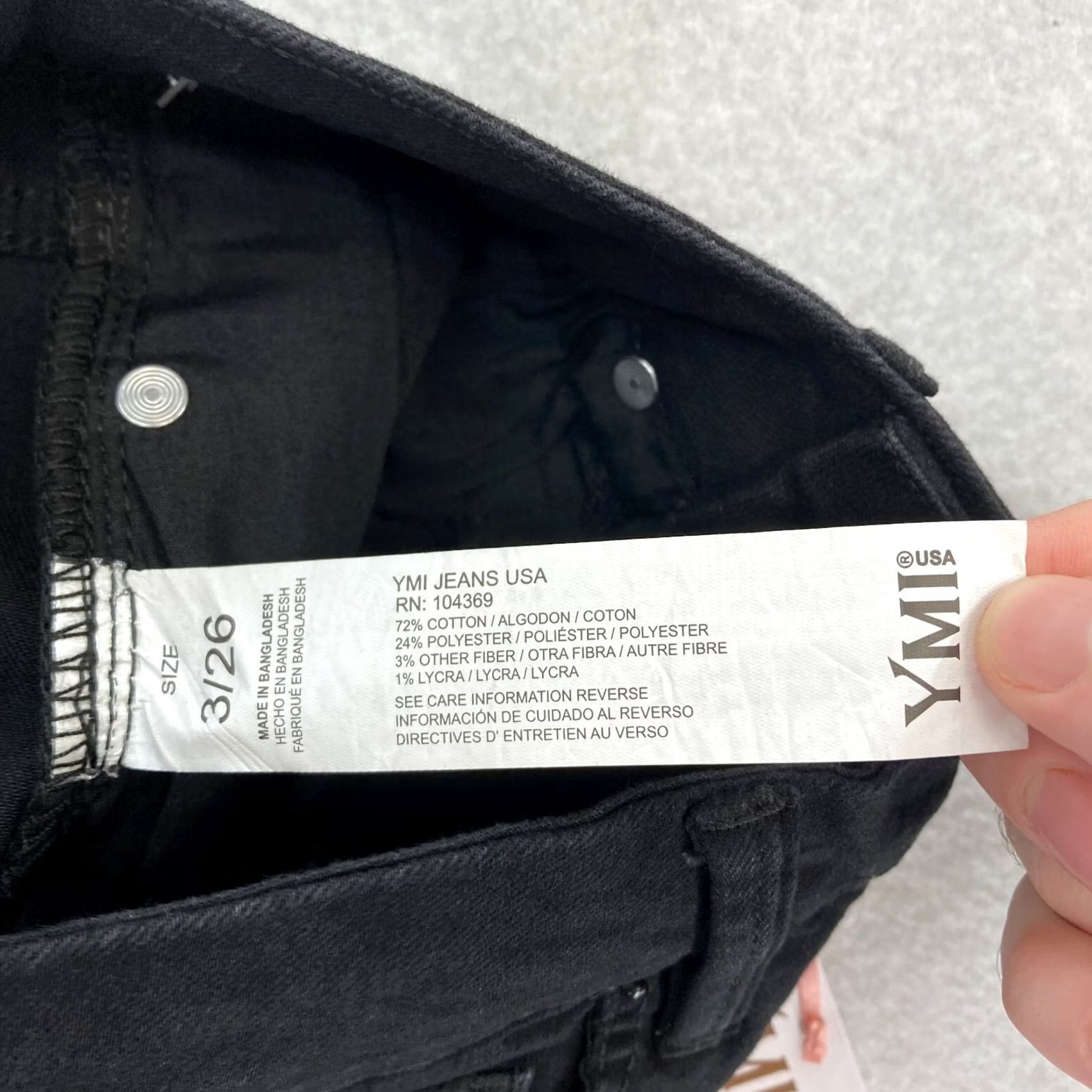 Vintage YMI Jeans Juniors Curvy Skinny Ultra High Waisted Black Stretch Denim Slim Rise 10" Inseam 29" 26 Waist 3/26 Womens Size 26" / US 2 / IT 38 - 5 Thumbnail