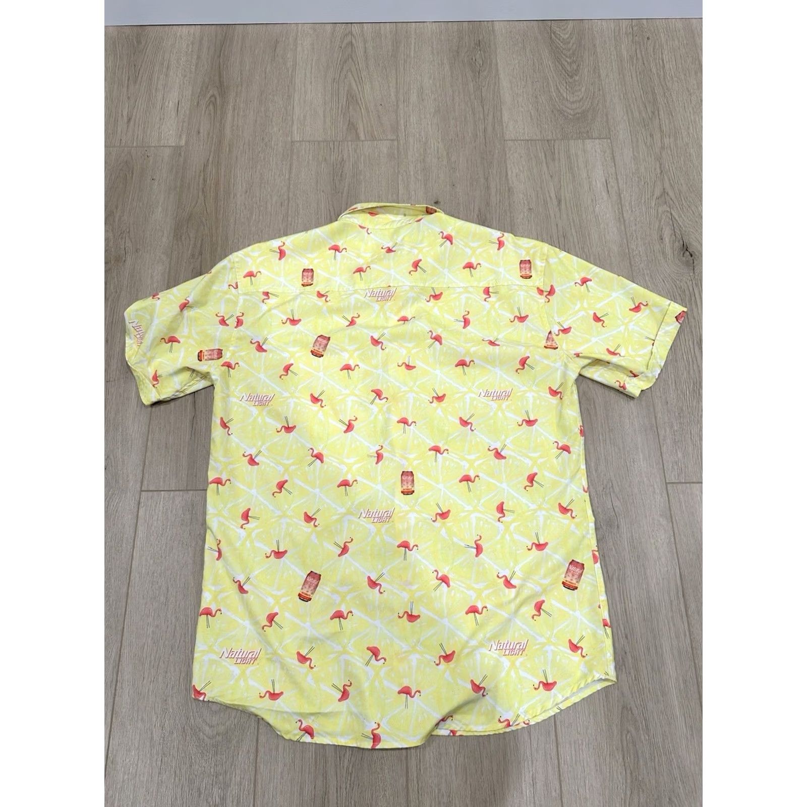 Pinko RSVLTS x Natural Light Shirt Mens XL Yellow Pink Short Sleeve Button Down Size US XL / EU 56 / 4 - 6 Thumbnail
