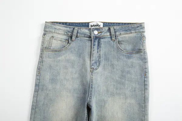 VIBE High street basic all-match washed distressed straight jeans Size US 32 / EU 48 - 3 Thumbnail
