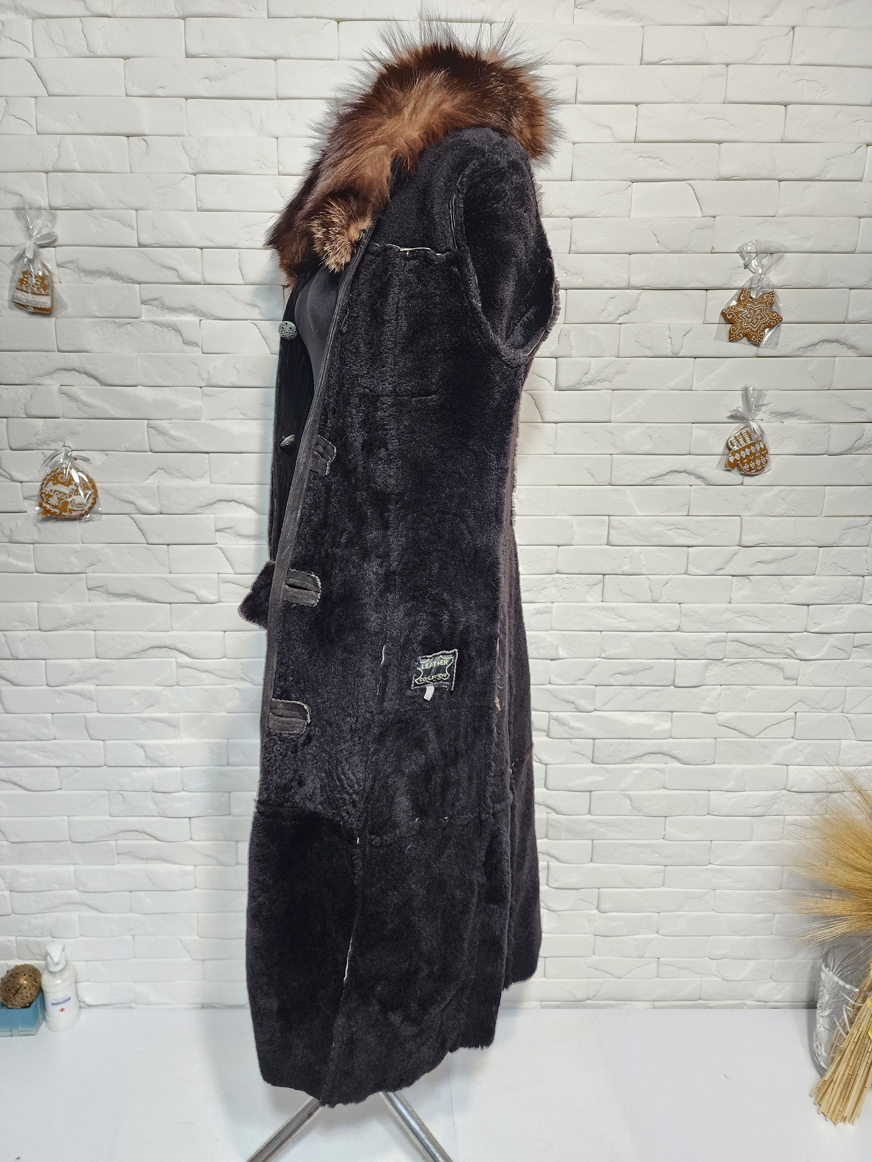 Furla Brown Sheepskin Coat with Fluffy Collar Size S / US 4 / IT 40 - 10 Thumbnail