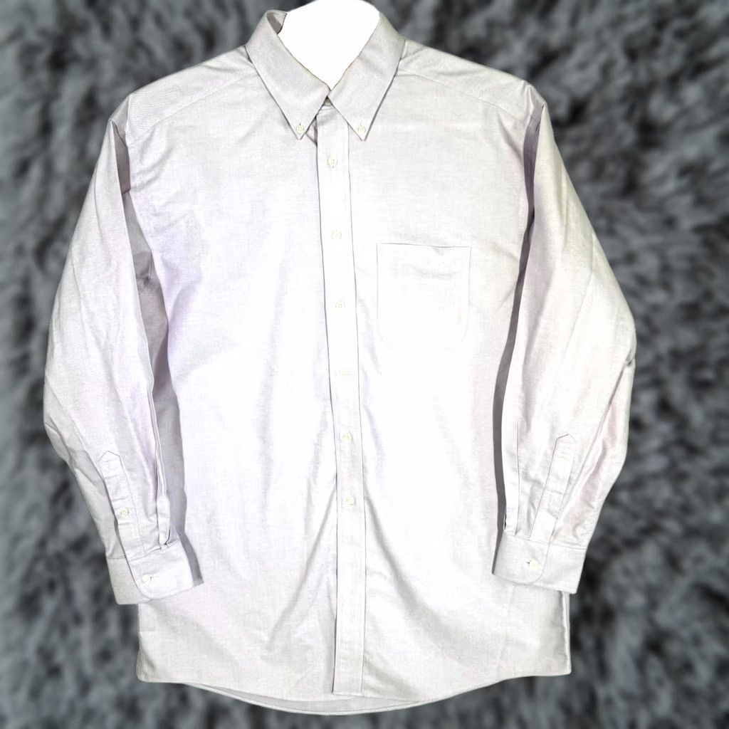 Roundtree & Yorke Gold Label Dress Shirt Mens Long Sleeve 16x34 Light Purple 100% Cotton Formal Shirt Size 42R - 1 Thumbnail