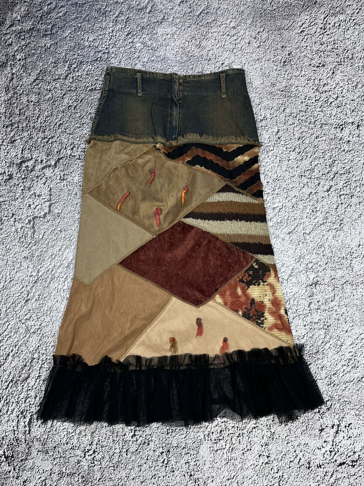 Vintage Vintage Avant Garde Reworked Patchwork Skirt Cop Copine Vibe Size 27" / US 4 / IT 40 - 1 Thumbnail