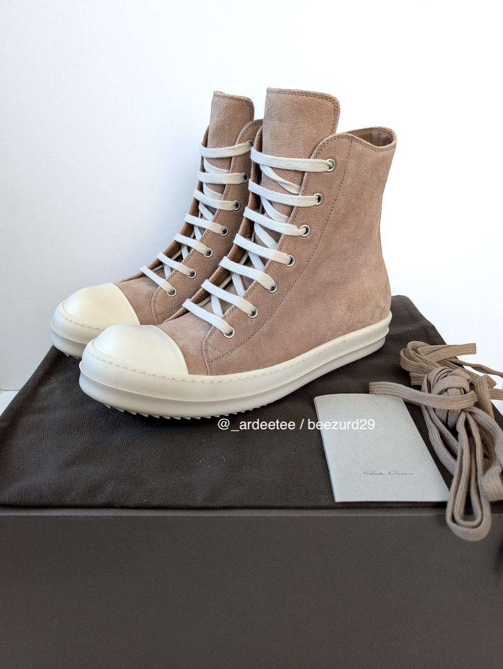 Rick Owens 💥1/1 UNRELEASED DARKFLESH LEATHER HIGH RAMONES Size US 9 / EU 42 - 1 Thumbnail