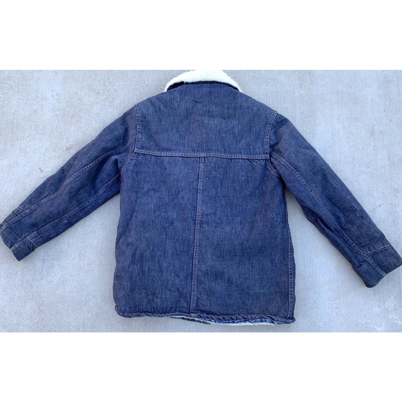 Sears VINTAGE Roebuck’s Denim Sherpa Lined Jacket Chore Trucker Sears 38-R Blue 1970s Size US XXS / EU 40 - 7 Thumbnail