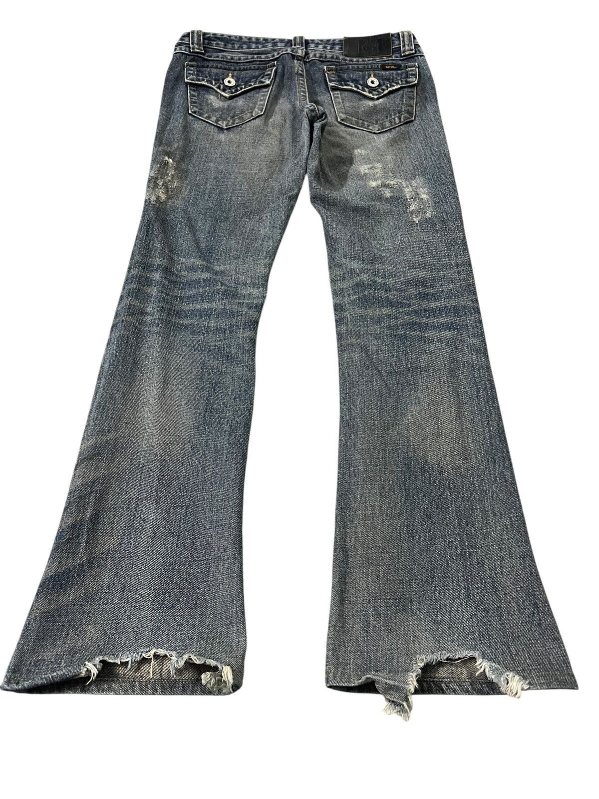 If Six Was Nine Material Girl Flare Distress Low Rise Bootcut Jean Size US 31 - 2 Thumbnail