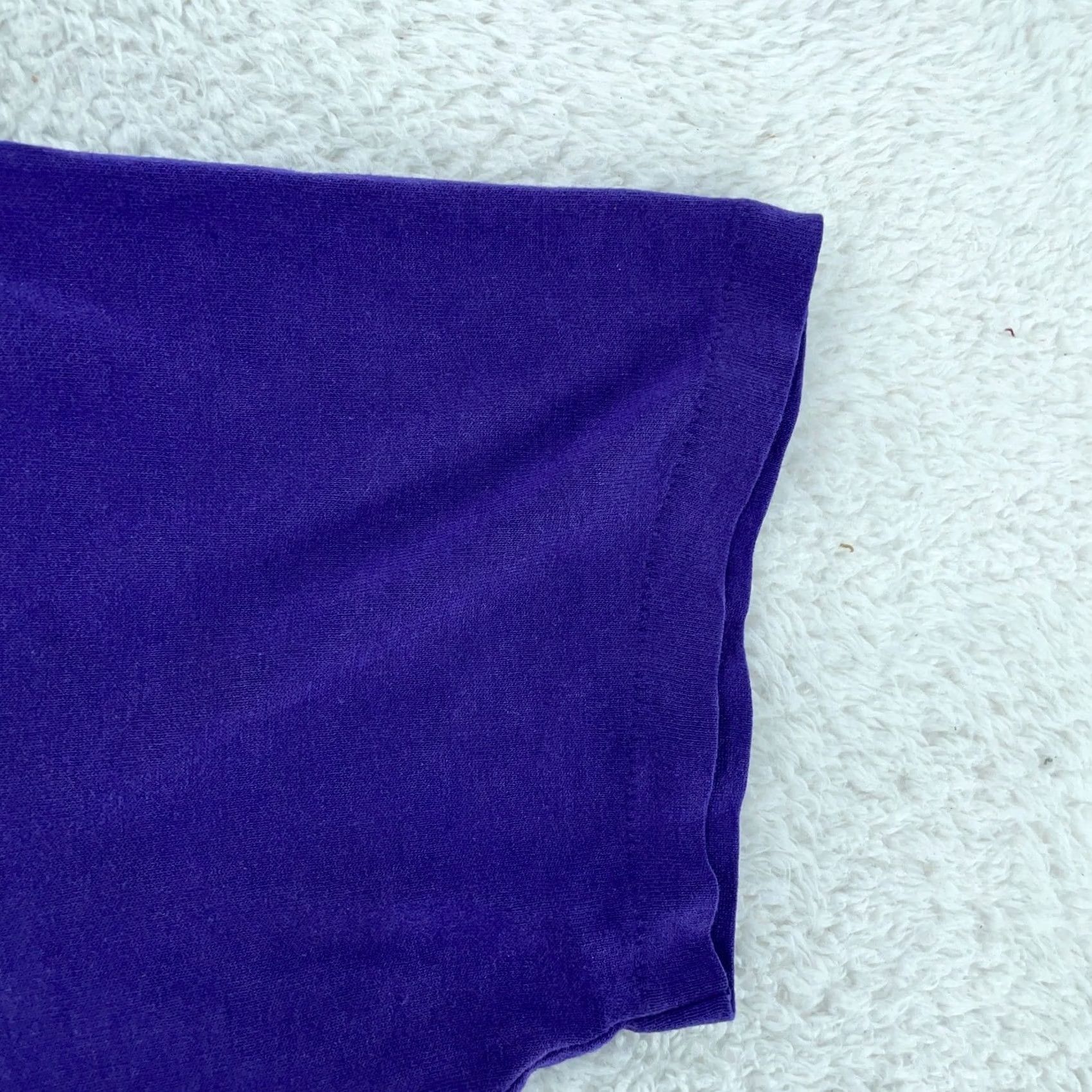 Jerzees VINTAGE Jerzees T-Shirt Mens Regular Short Sleeve Purple Solid USA M Cotton Polyester Crew Neck Size US M / EU 48-50 / 2 - 5 Thumbnail