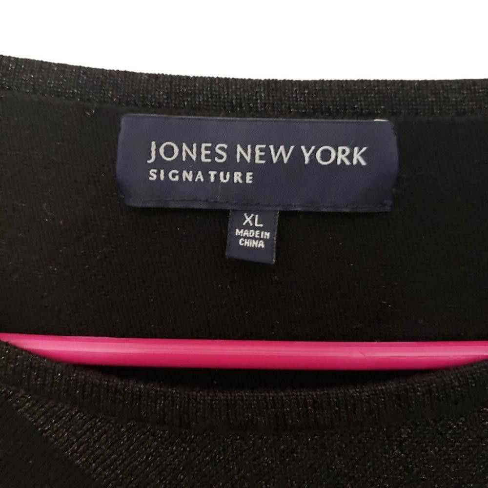 Jones New York CT231 Ladies Jones New York Black Lightweight Sweater XL Size XL / US 12-14 / IT 48-50 - 2 Thumbnail