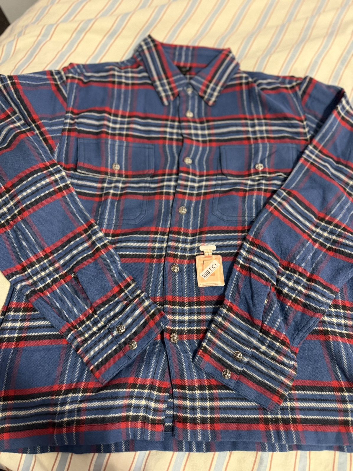 Chrome Hearts CH blue flannel - size Small - New Size US S / EU 44-46 / 1 - 3 Thumbnail