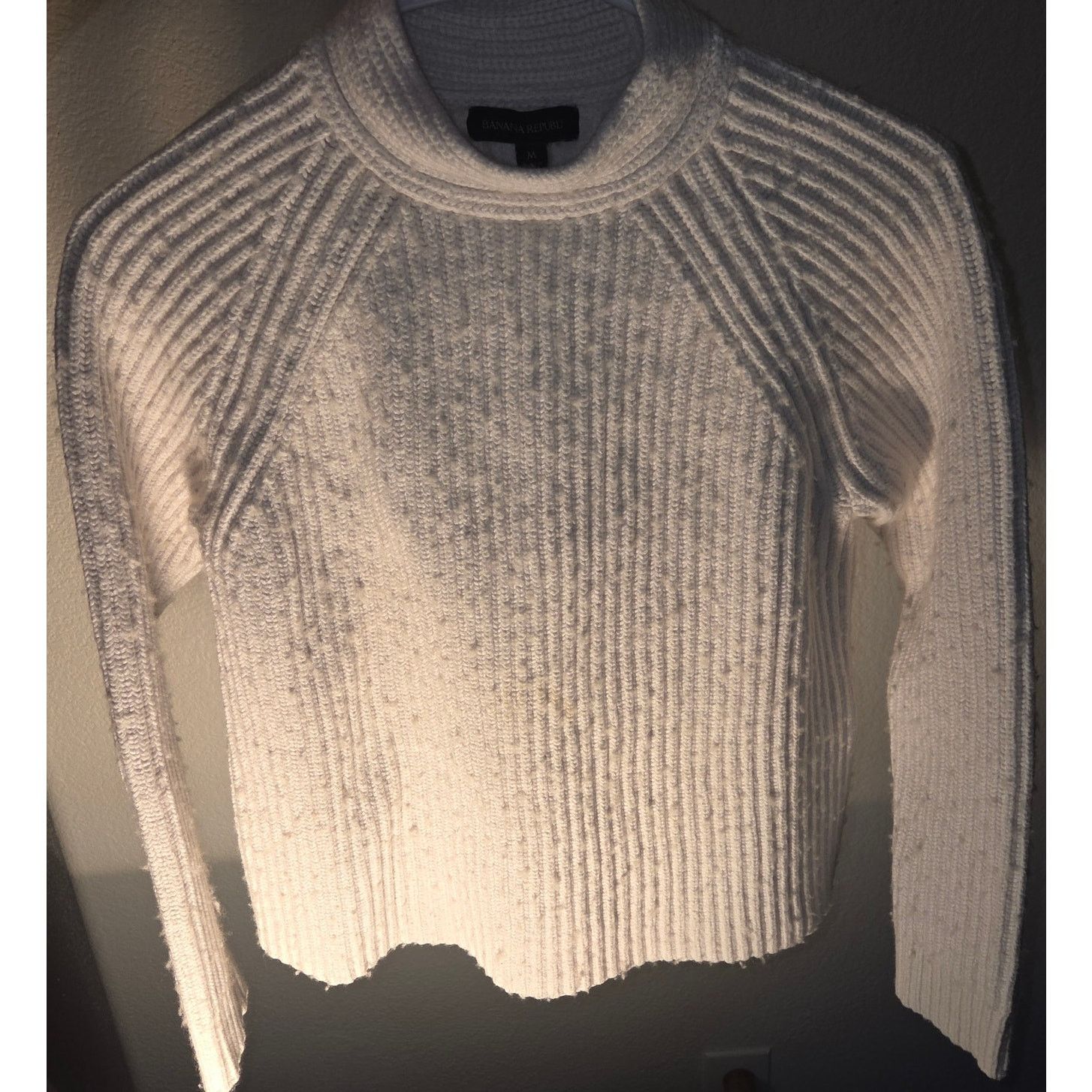Banana Republic Banana Republic White Wool Sweater - Size Medium Size M / US 6-8 / IT 42-44 - 3 Thumbnail