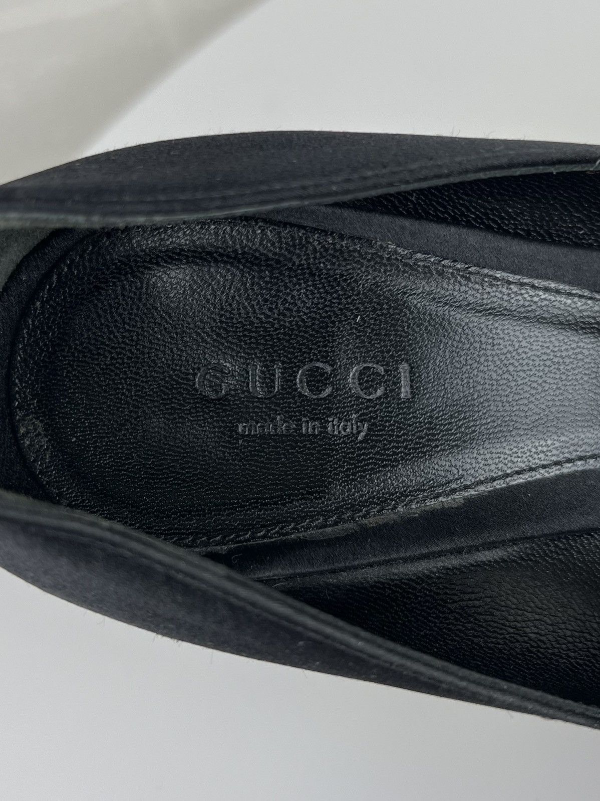 Gucci GUCCI Heels Satin Shoes Rhinestone Crystal Horsebit Peep Toe Size US 8.5 / IT 38.5 - 16 Thumbnail