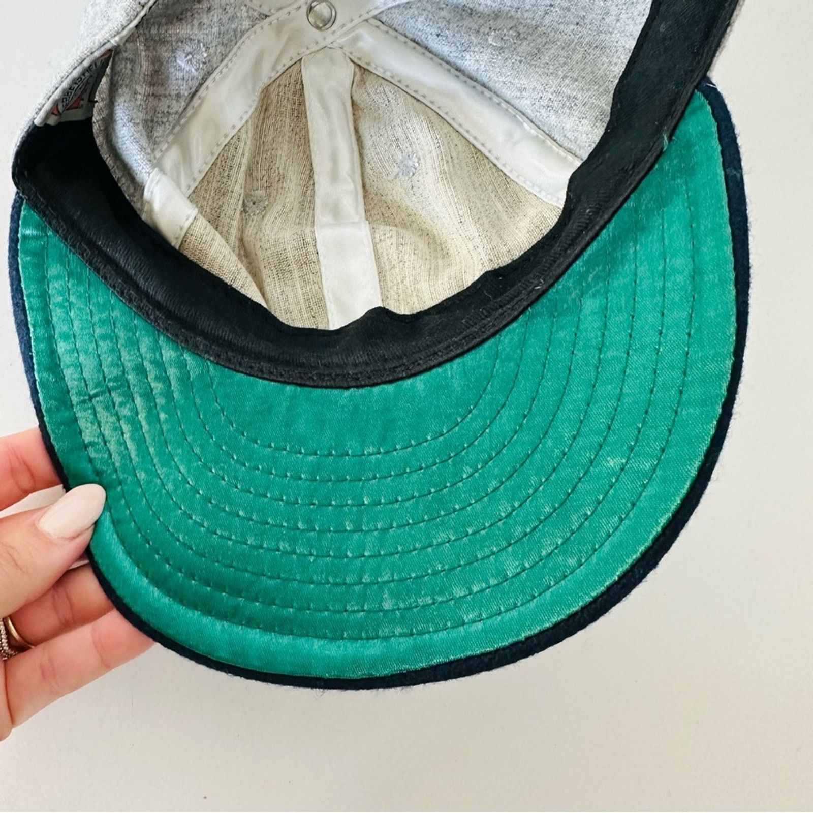 Ebbets Field Flannels EBBETS FIELD Grey Flannel Brown Leather Snapback Hat Cap Size ONE SIZE - 8 Thumbnail