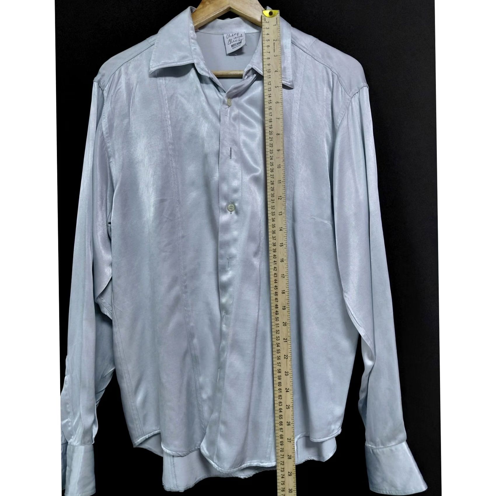 Vintage Moschino Button-Up Shirt Blue Men Size 16/41 Italy Size US M / EU 48-50 / 2 - 6 Thumbnail