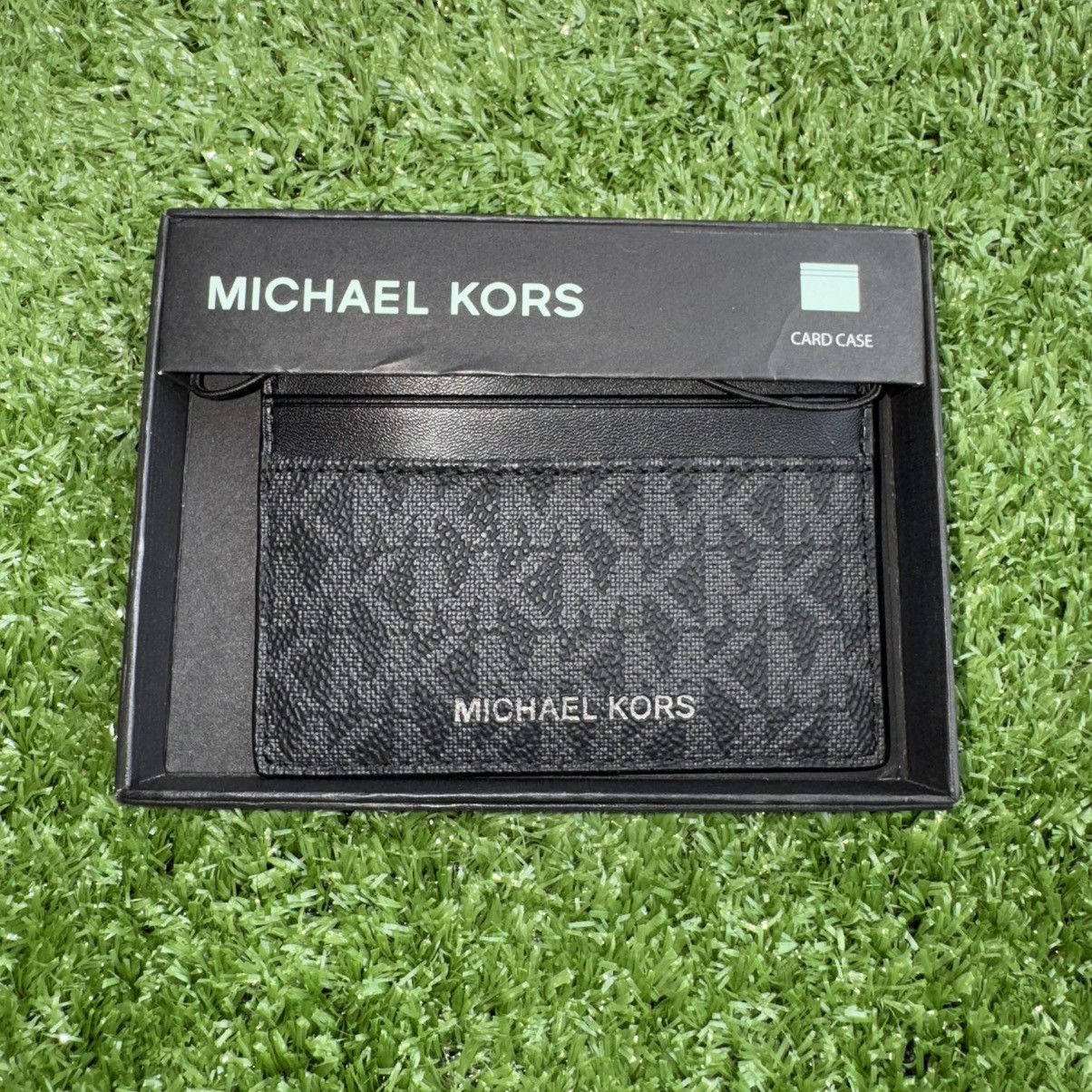 Michael Kors × Vintage Michael Kors Black Monogram Jet Set Leather Card Case Wallet Size ONE SIZE - 1 Thumbnail