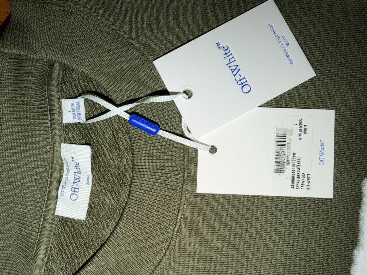 Off-White Off-White Spray Arrow Skate Crewneck Winter Moss Size L Size US L / EU 52-54 / 3 - 3 Thumbnail