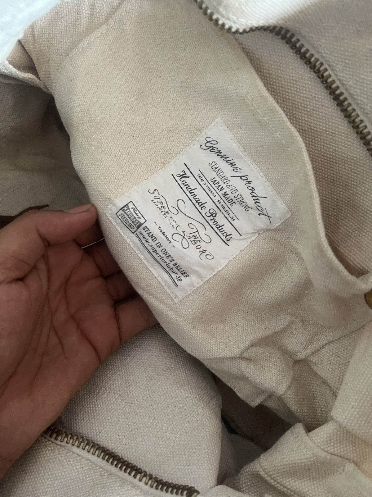 Japanese Brand × The Superior Labor The Superior Labor Japan Duck Fabric Leather Shoulder Bag Size ONE SIZE - 4 Thumbnail