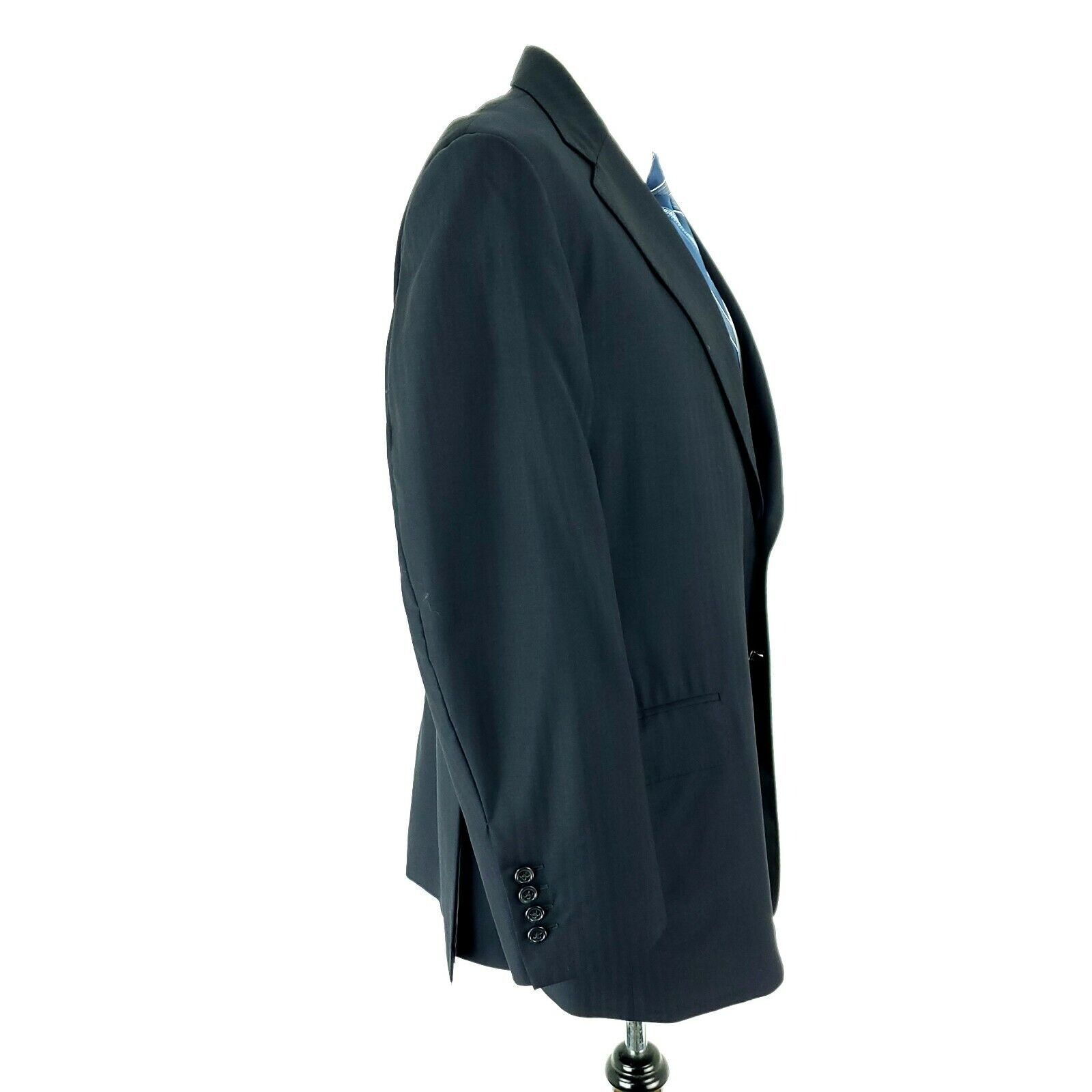 Holland & Sherry Holland & Sherry Wool 2 Button Blazer 42R Blue Herringbone S Size 42R - 6 Thumbnail
