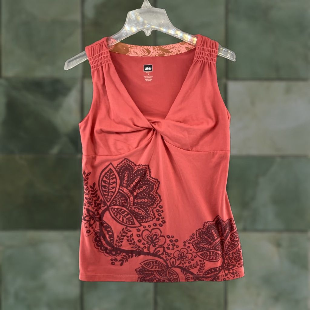 Vintage REI Womens Shirt Small Orange Paisley Floral Boho Outdoor Size S / US 4 / IT 40 - 1 Thumbnail