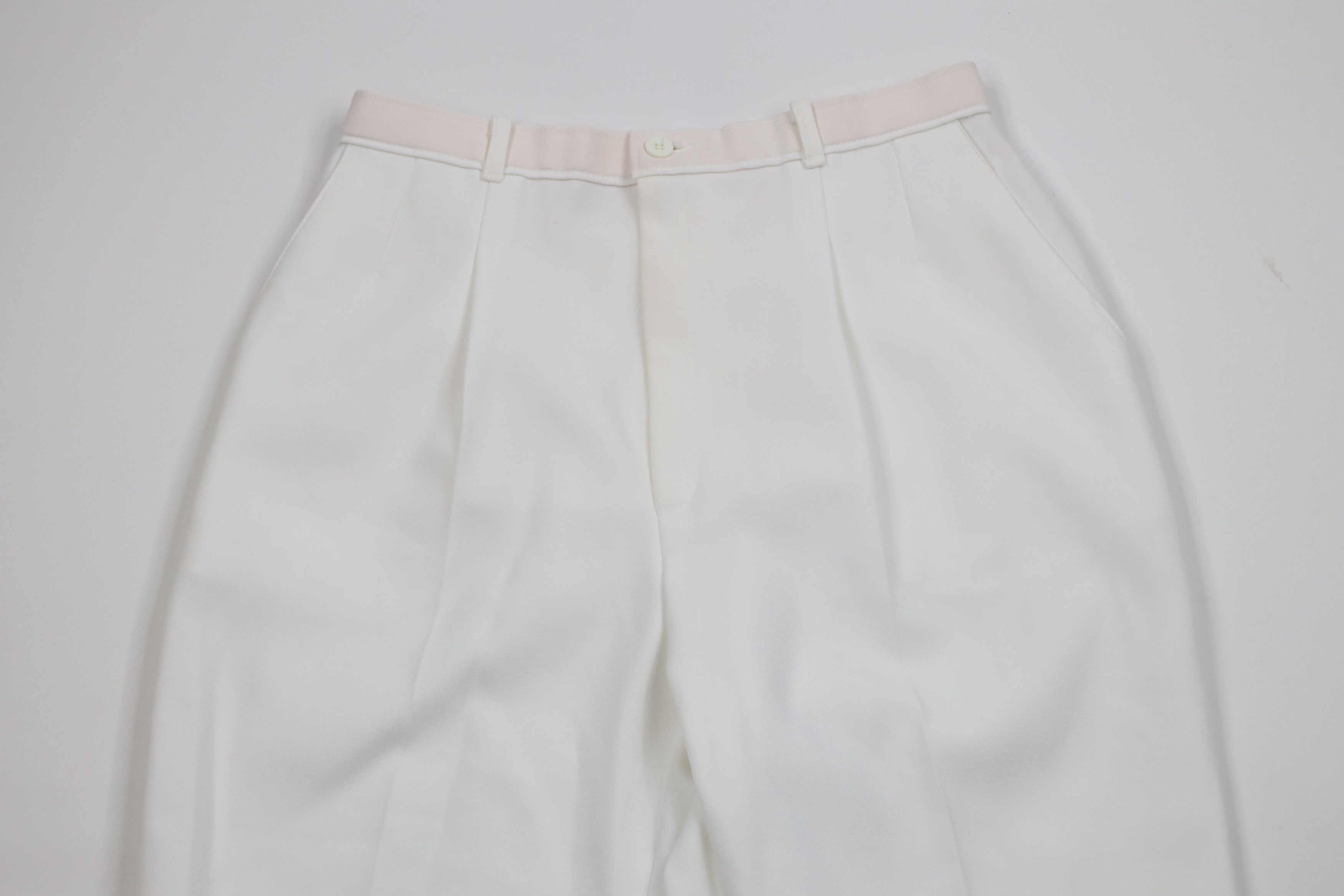 Levi's Vintage 70s 80s Levis Fit Pleated Knit Chino Pants White USA Size 28" / US 6 / IT 42 - 2 Thumbnail