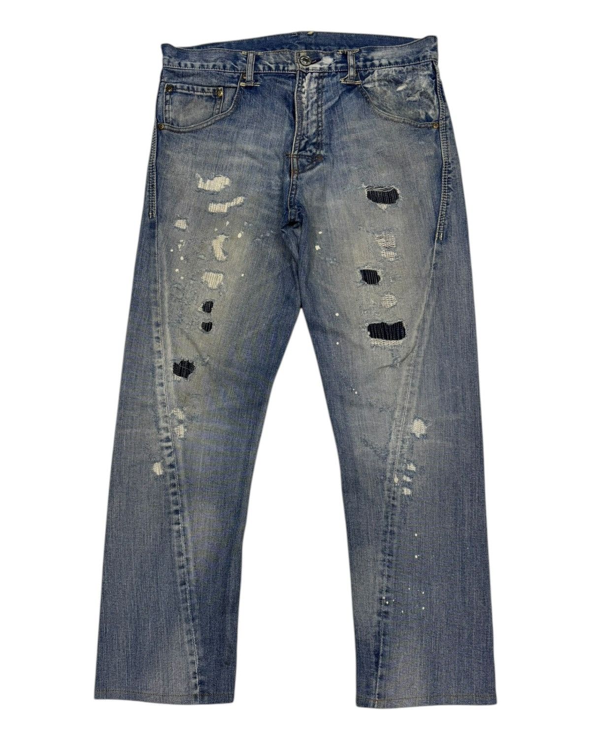 Hysteric Glamour 🔥SASHIKO BORO TAKEO KIKUCHI JAPANESE DENIM JEANS Size US 34 / EU 50 - 2 Thumbnail