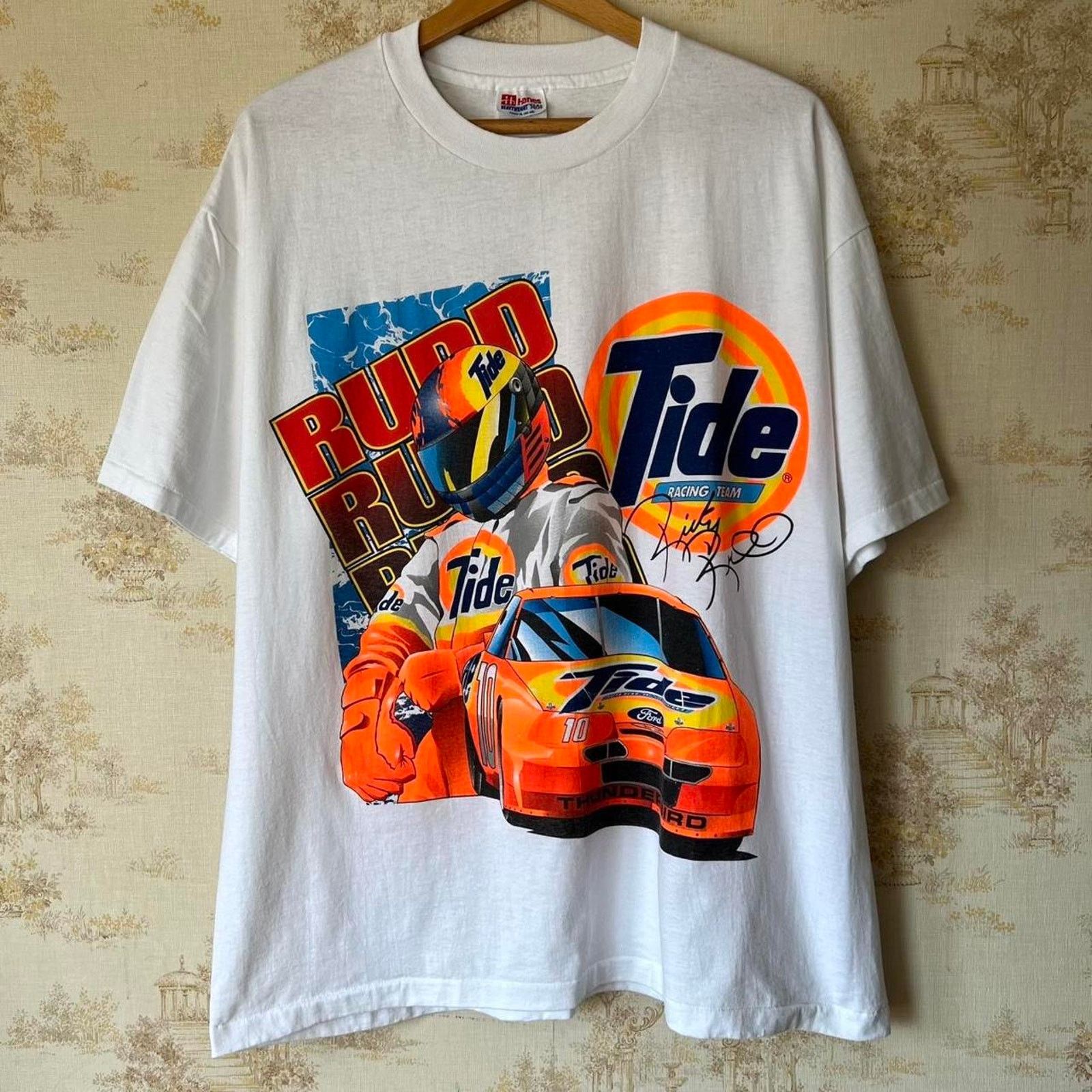 Hanes Vintage 90s Ricky Rudd Tide NASCAR T-Shirt | Size XL Size US XL / EU 56 / 4 - 1 Thumbnail