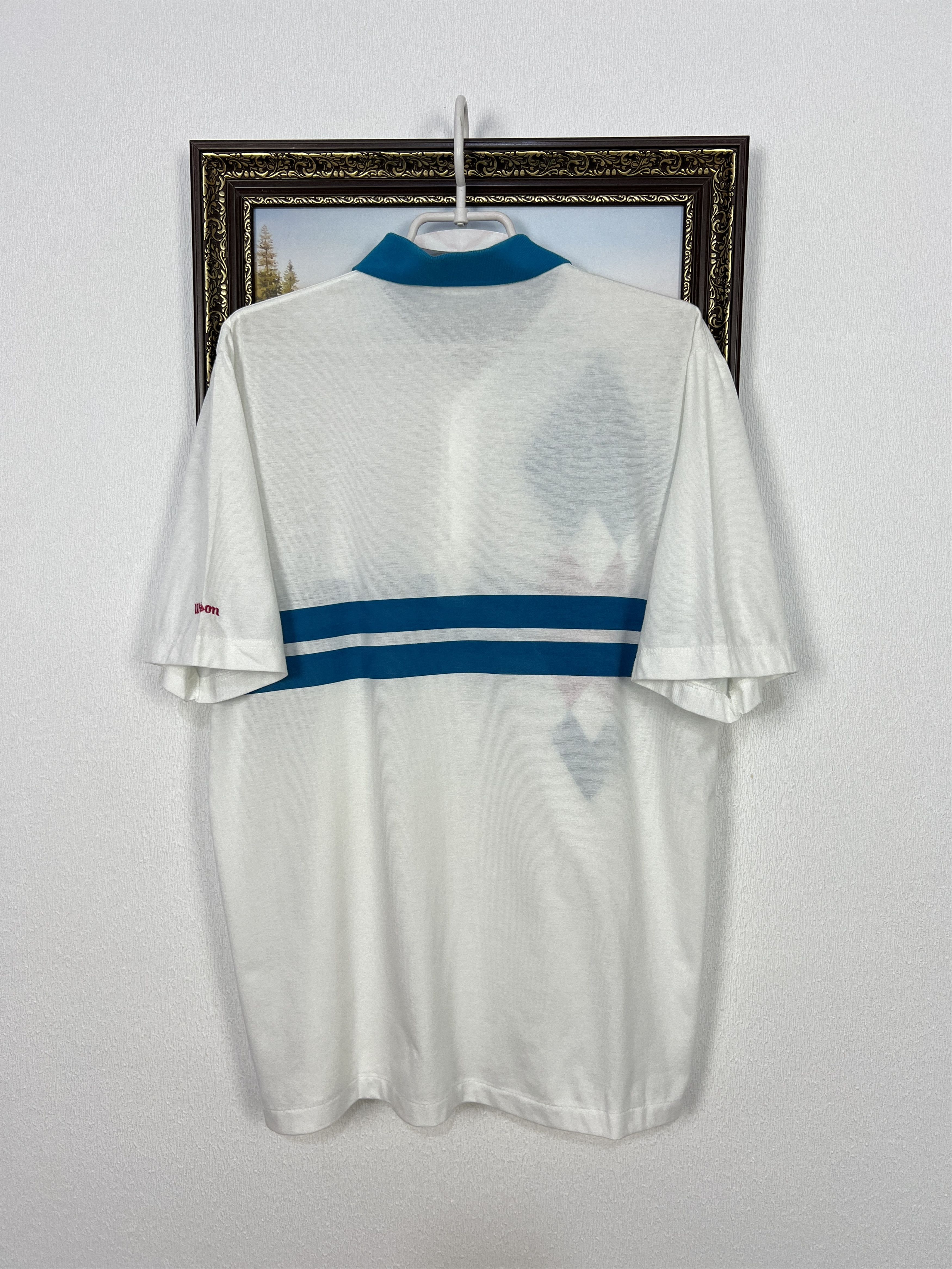 Wilson Vintage 90's Wilson Tennis White Polo Mens Shirt Sport Size US L / EU 52-54 / 3 - 9 Thumbnail