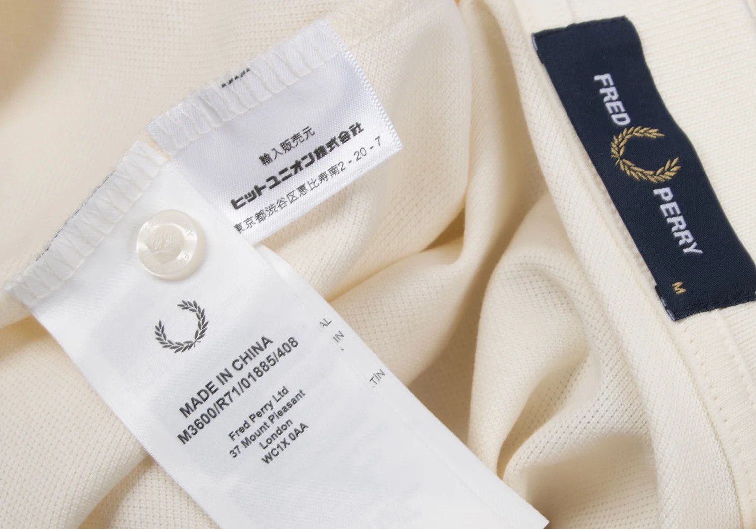 Fred Perry Embroidered Polo Shirt in Ivory Size M Size US M / EU 48-50 / 2 - 13 Thumbnail