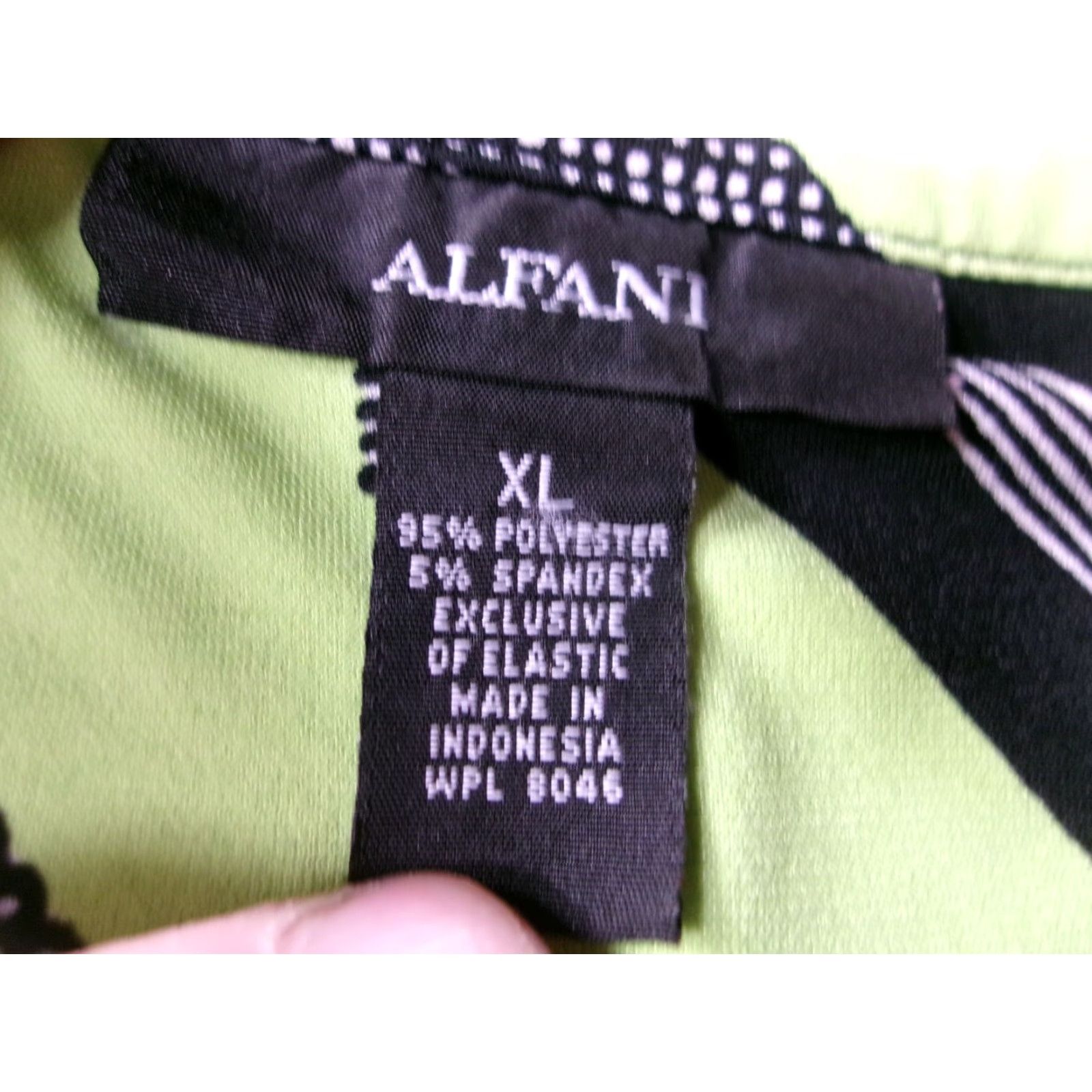 Alfani Alfani Blouse Womens XL Printed Geometric Peplum Elastic Waist 3/4 Sleeve Green Black Size XL / US 12-14 / IT 48-50 - 7 Thumbnail