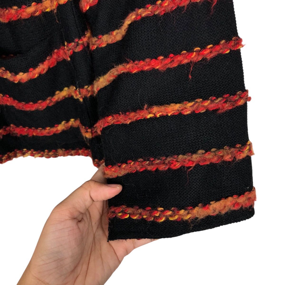 Japanese Brand Vilanculos 1982 Presented Multi-Color Bouclé Stripe Coat Size M / US 6-8 / IT 42-44 - 15 Thumbnail