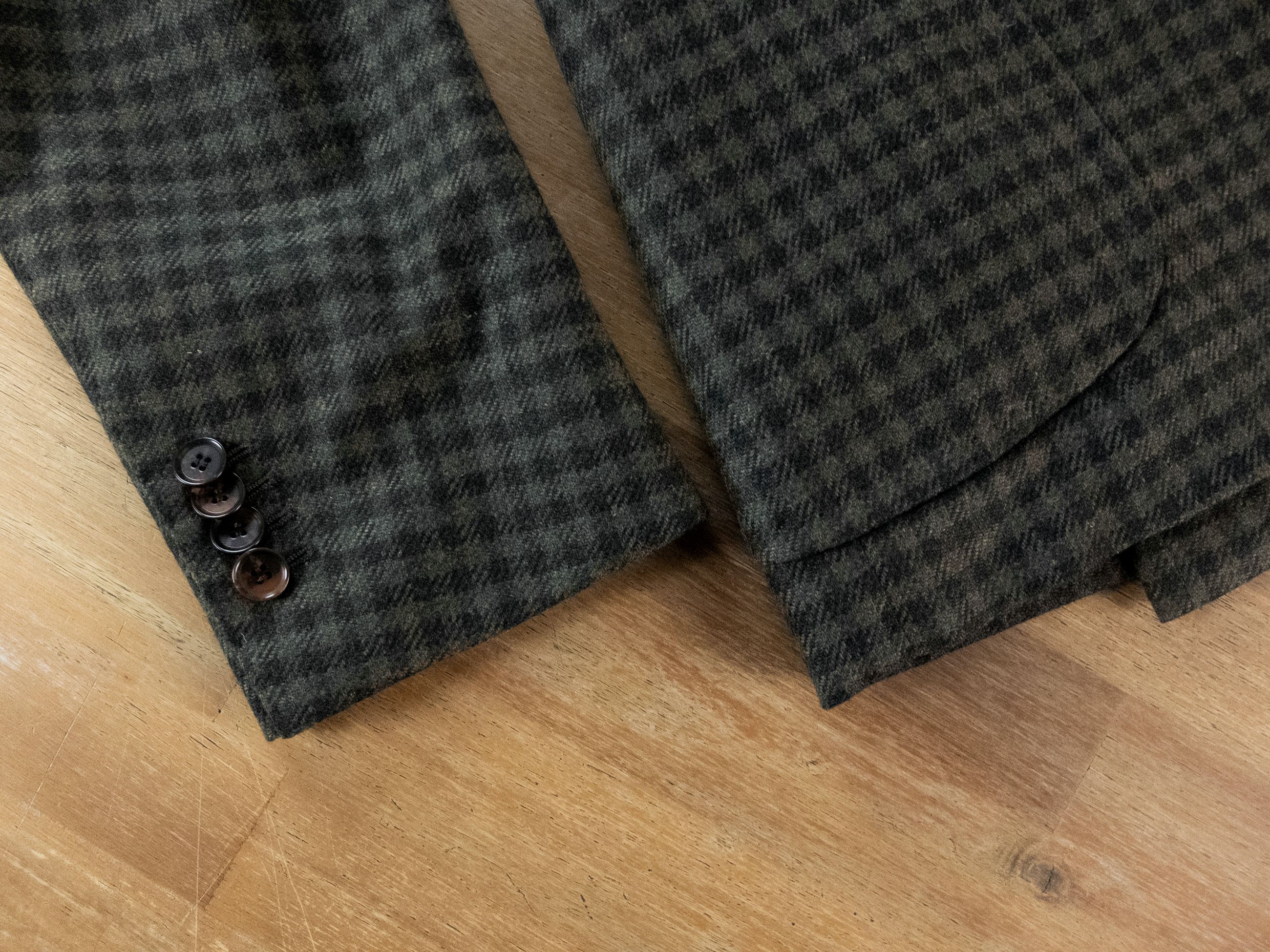 SARTORIO SARTORIO Napoli by Kiton green gingham wool sportcoat Size 38R - 4 Thumbnail