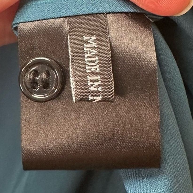 Haider Ackermann Peacock Teal Silk Charmeuse Oversized Shirt FR 34 Authentic Size XS / US 0-2 / IT 36-38 - 11 Thumbnail