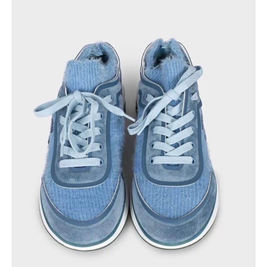 Chanel NWOB Chanel Blue Long-Pile Sneakers Sz.37 Size US 7 / IT 37 - 2 Thumbnail