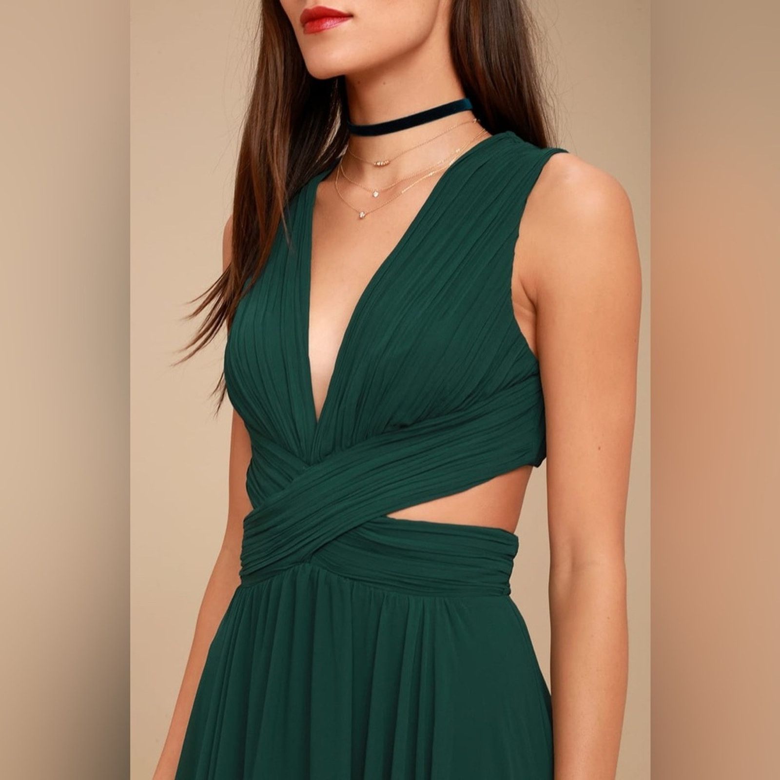 Other Lulus Vivid Imagination Forest Green Cutout Maxi Dress Size XL / US 12-14 / IT 48-50 - 5 Thumbnail