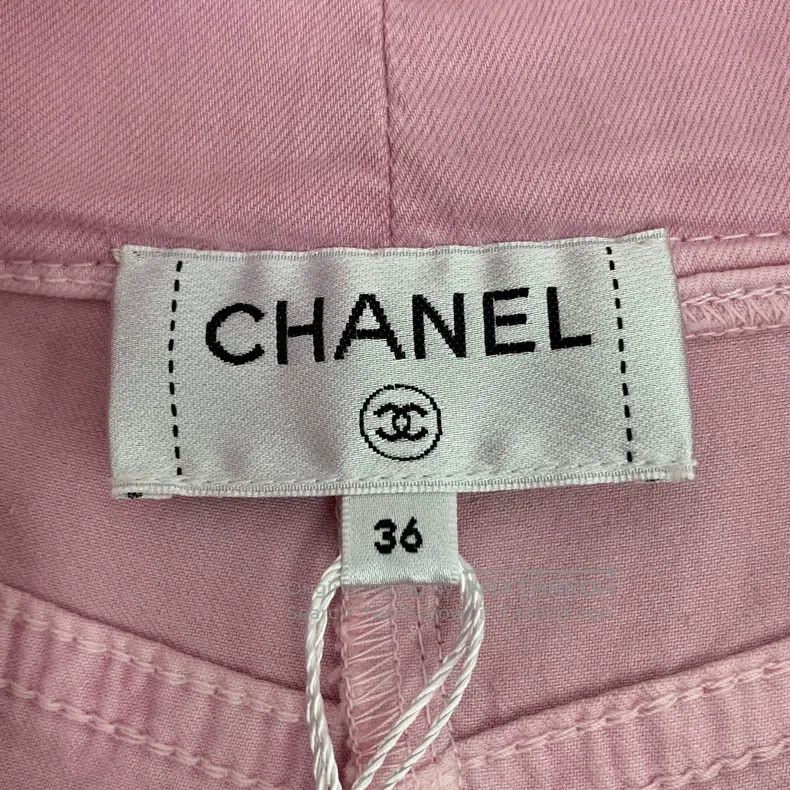 Chanel Chanel Light pink woven tie cotton casual straight denim t Size 24" / US 00 / IT 34 - 7 Thumbnail