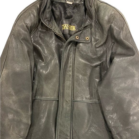 Danier Danier Black Military Field Jacket Leather Size XL / US 12-14 / IT 48-50 - 1 Thumbnail
