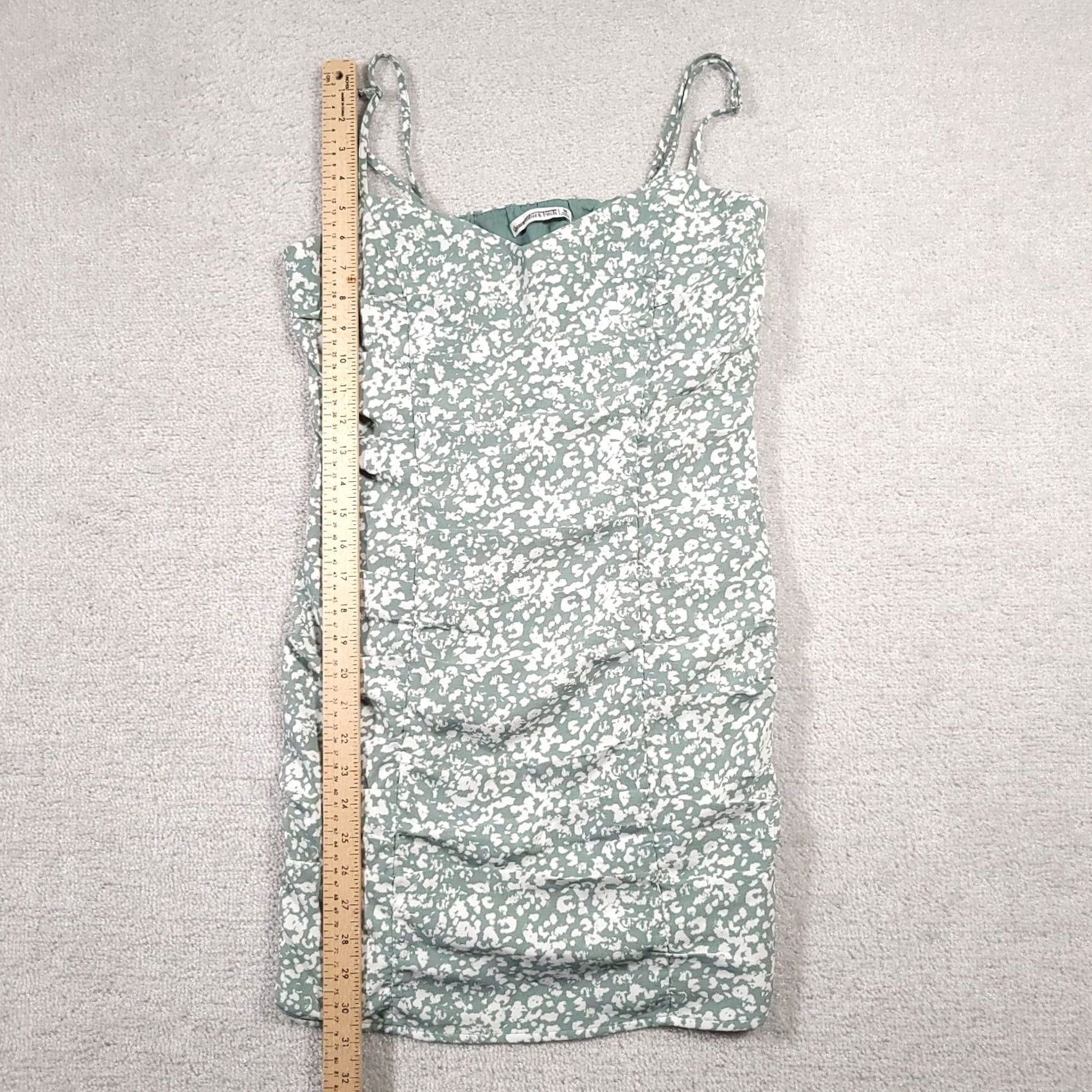 Abercrombie & Fitch Abercrombie & Fitch Dress Women's Medium Bodycon Short Side Zip Multicolor Green White Sleeveless Casual Party/Cocktail Travel Womens Size 32" / US 10 / IT 46 - 6 Thumbnail