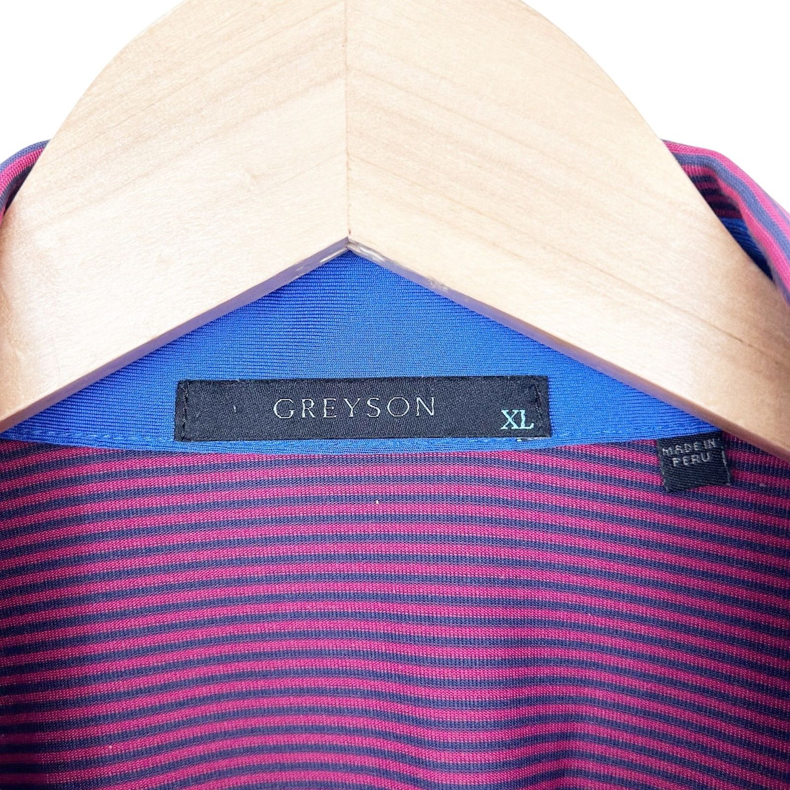 Other Greyson Red Blue Striped Short Sleeve Golf Polo Sz XL Size US XL / EU 56 / 4 - 3 Thumbnail
