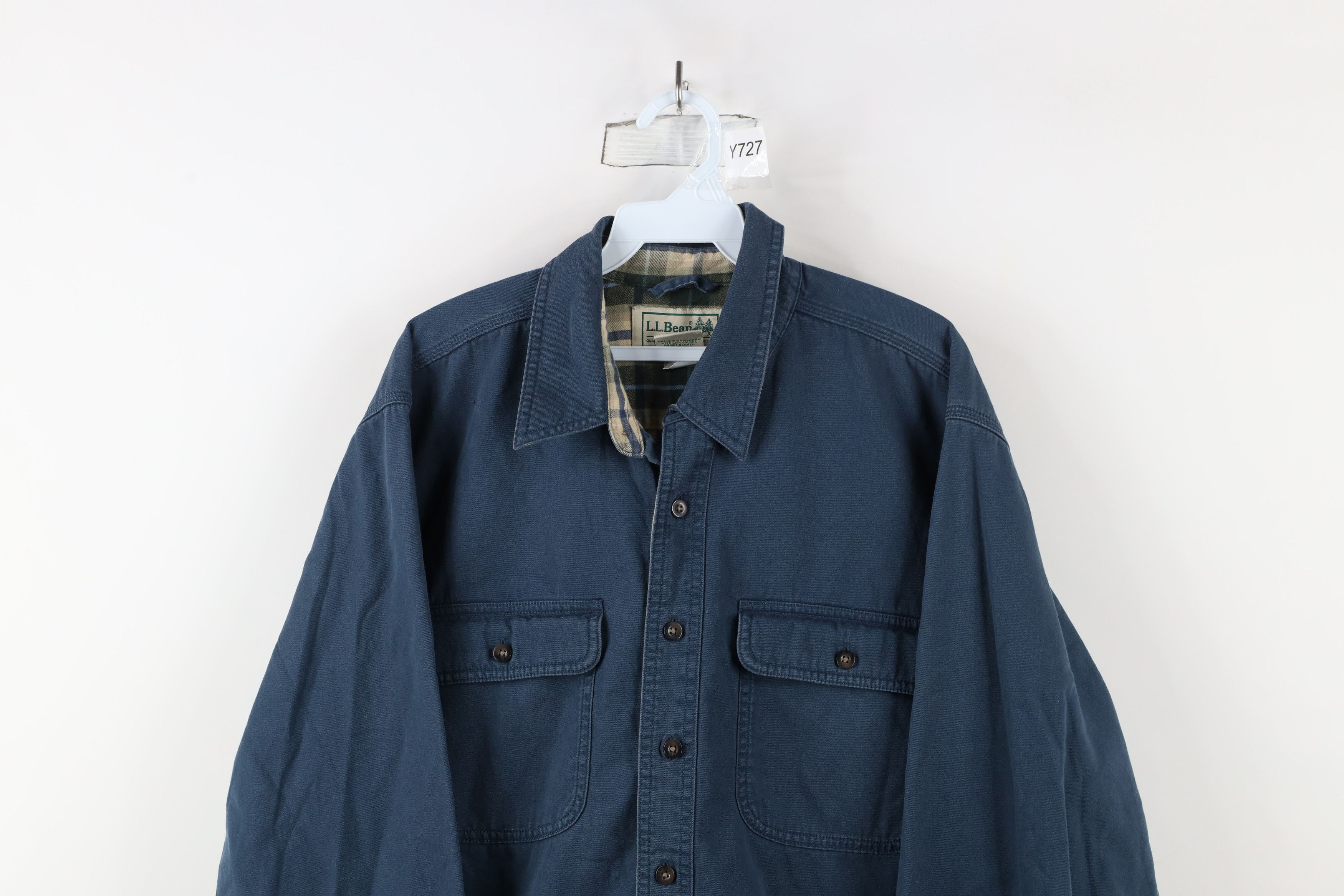 L.L. Bean × Vintage Vintage LL Bean Flannel Lined Button Shirt Jacket Jac Shirt Size US L / EU 52-54 / 3 - 2 Thumbnail