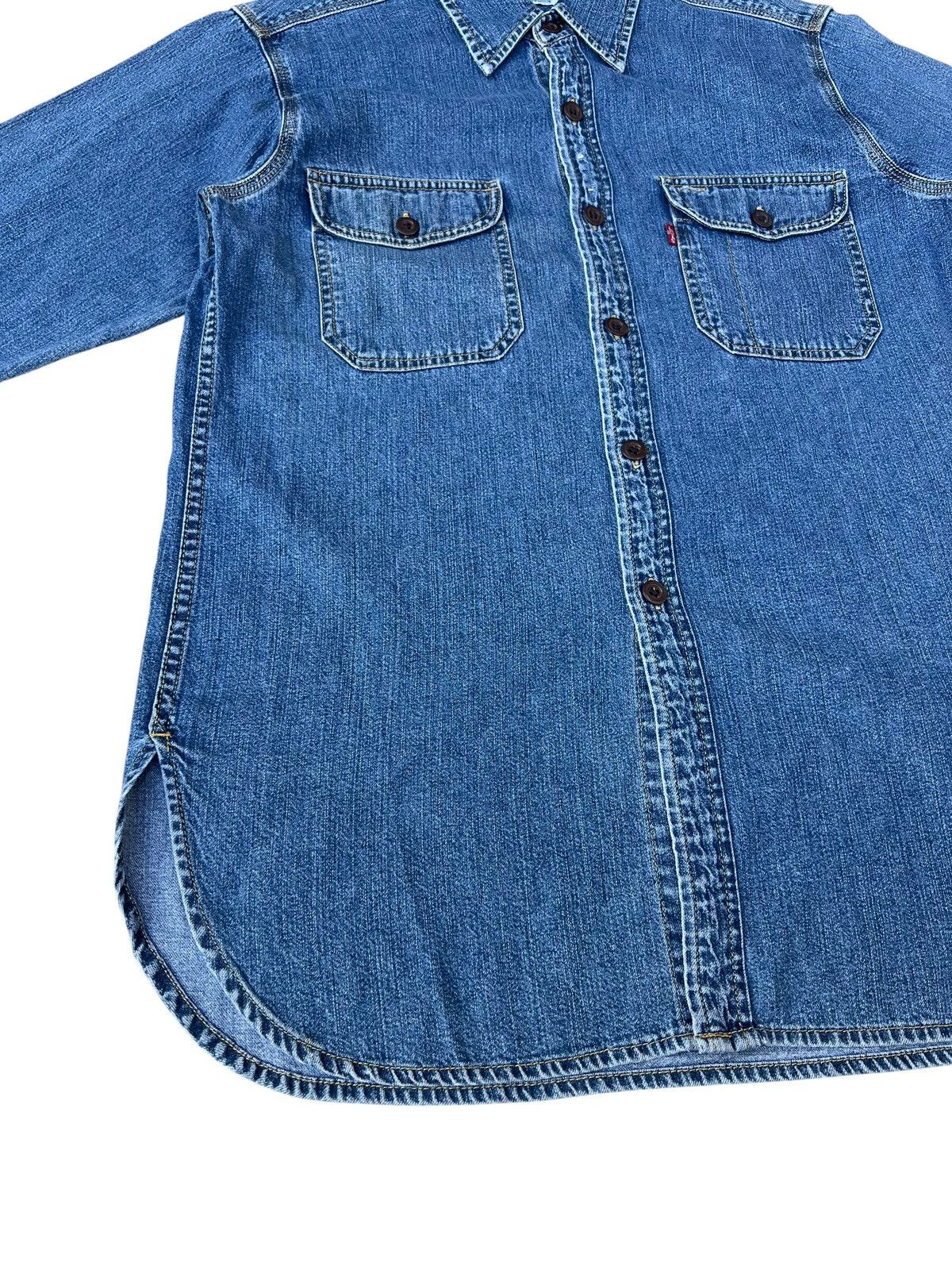 Levi's Vintage 1998 Levi’s Fade Blue Denim Work Shirt Size US M / EU 48-50 / 2 - 9 Thumbnail