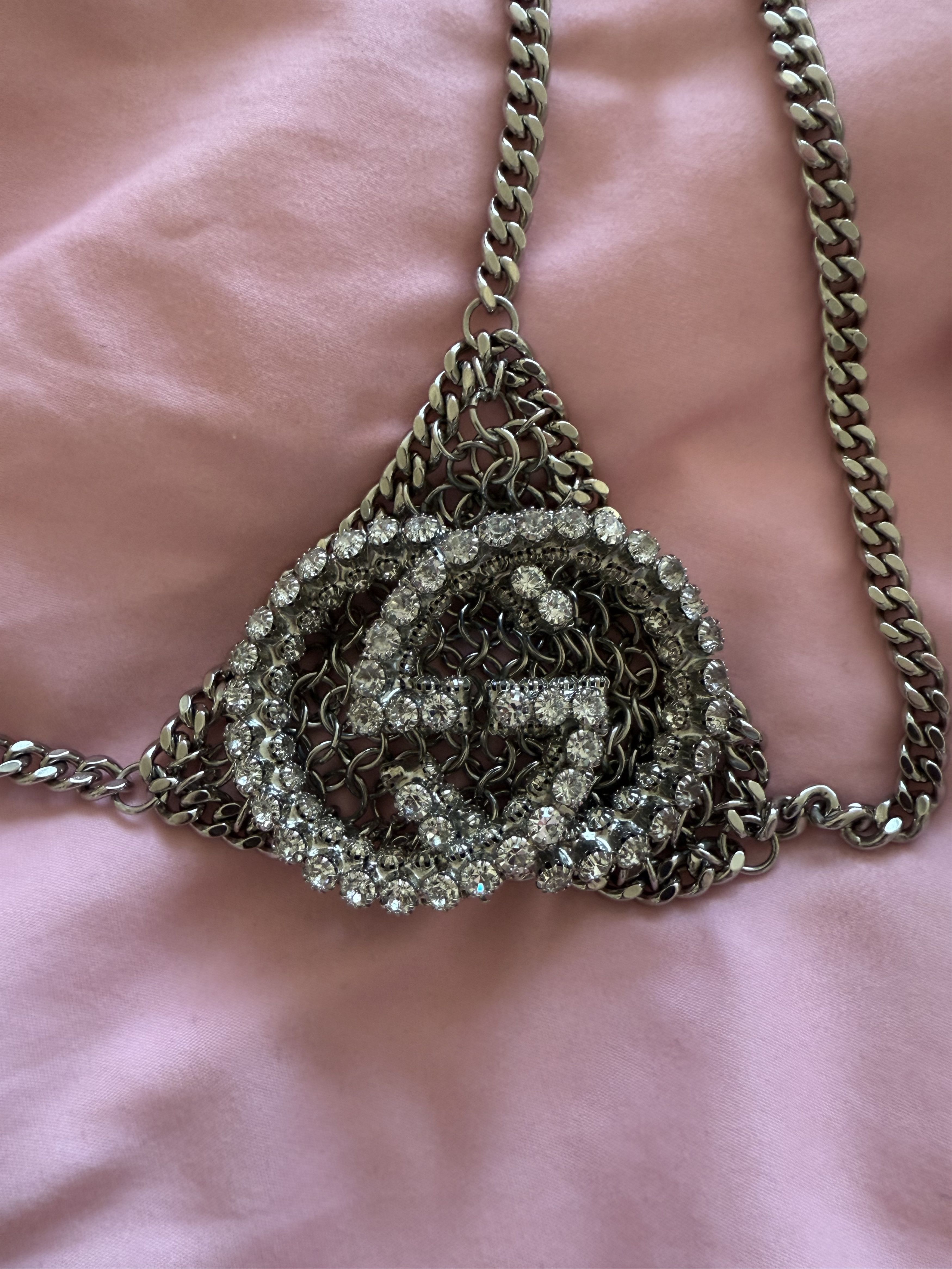 Gucci RARE Gucci Interlocking GG Embellished Chain Bra XS Size XS / US 0-2 / IT 36-38 - 5 Thumbnail