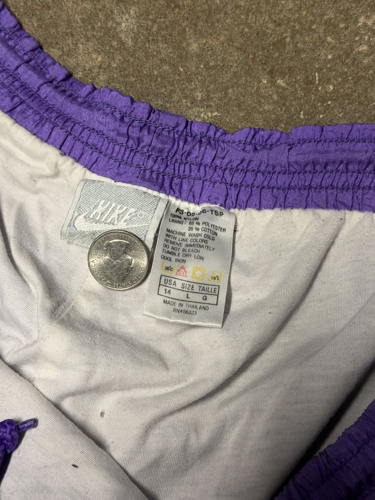 Nike Vintage Nike Purple Nylon Track Pants Red Swoosh Size L Size US 32 / EU 48 - 4 Thumbnail